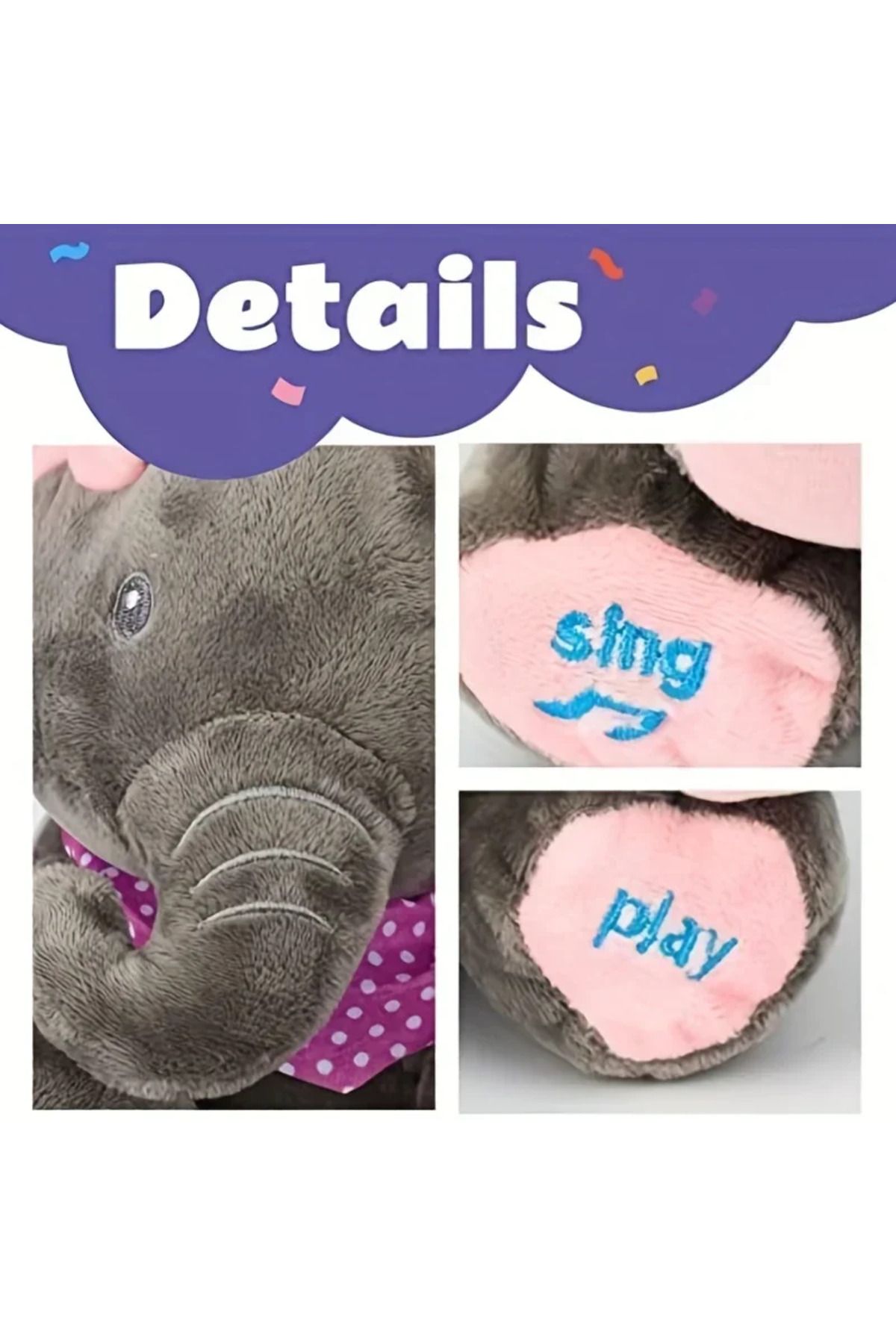 Choice-Newest Hide-and-seek Elephant Plush Toy Baby Hide-and-seek Game Toy Singing Interactive Musical T... 4