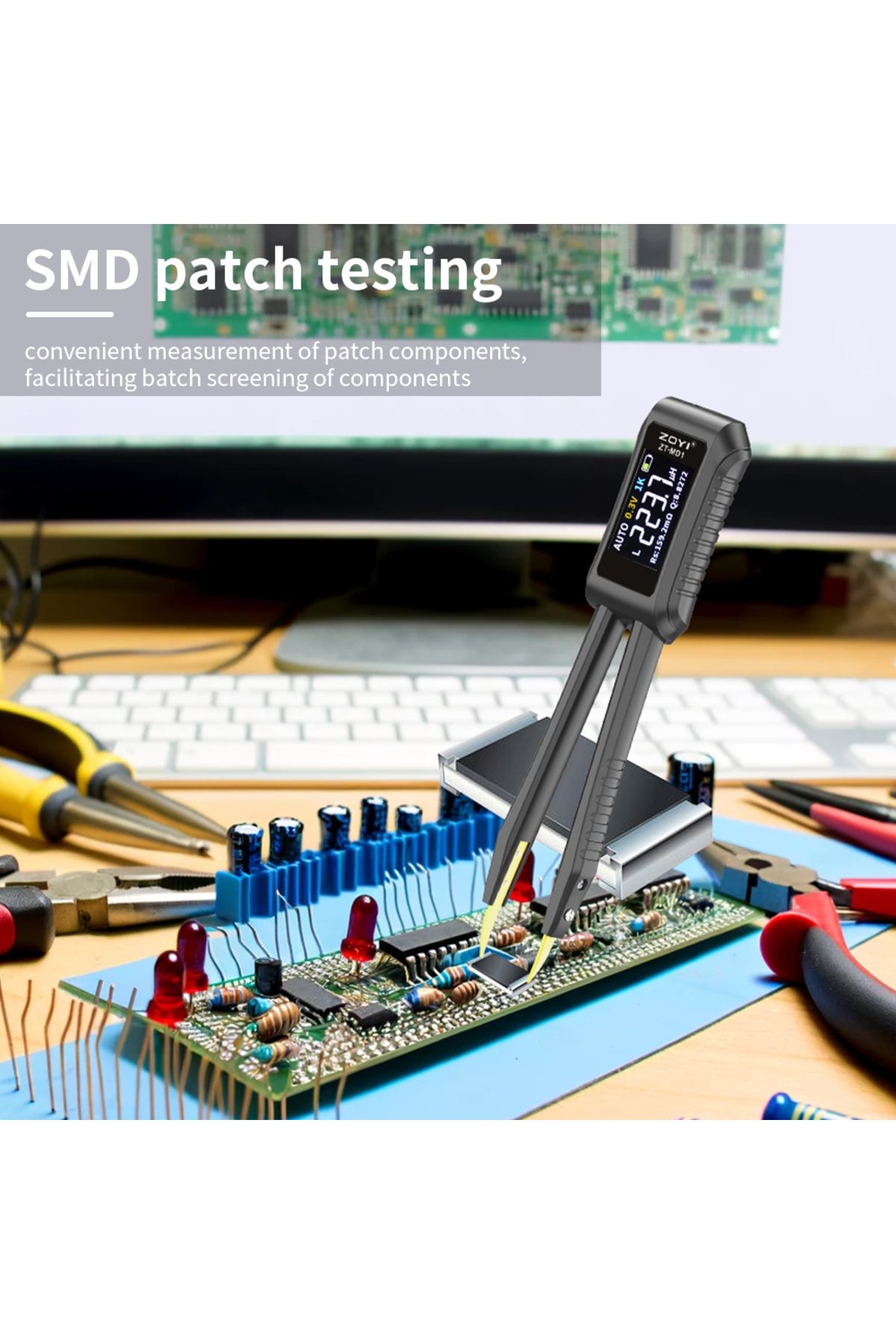 ZOYI-ZT-MD1 Digital Smart Tweezer LCR SMD ESR Tester Resistance Capacitance Inductance Continuity... 8
