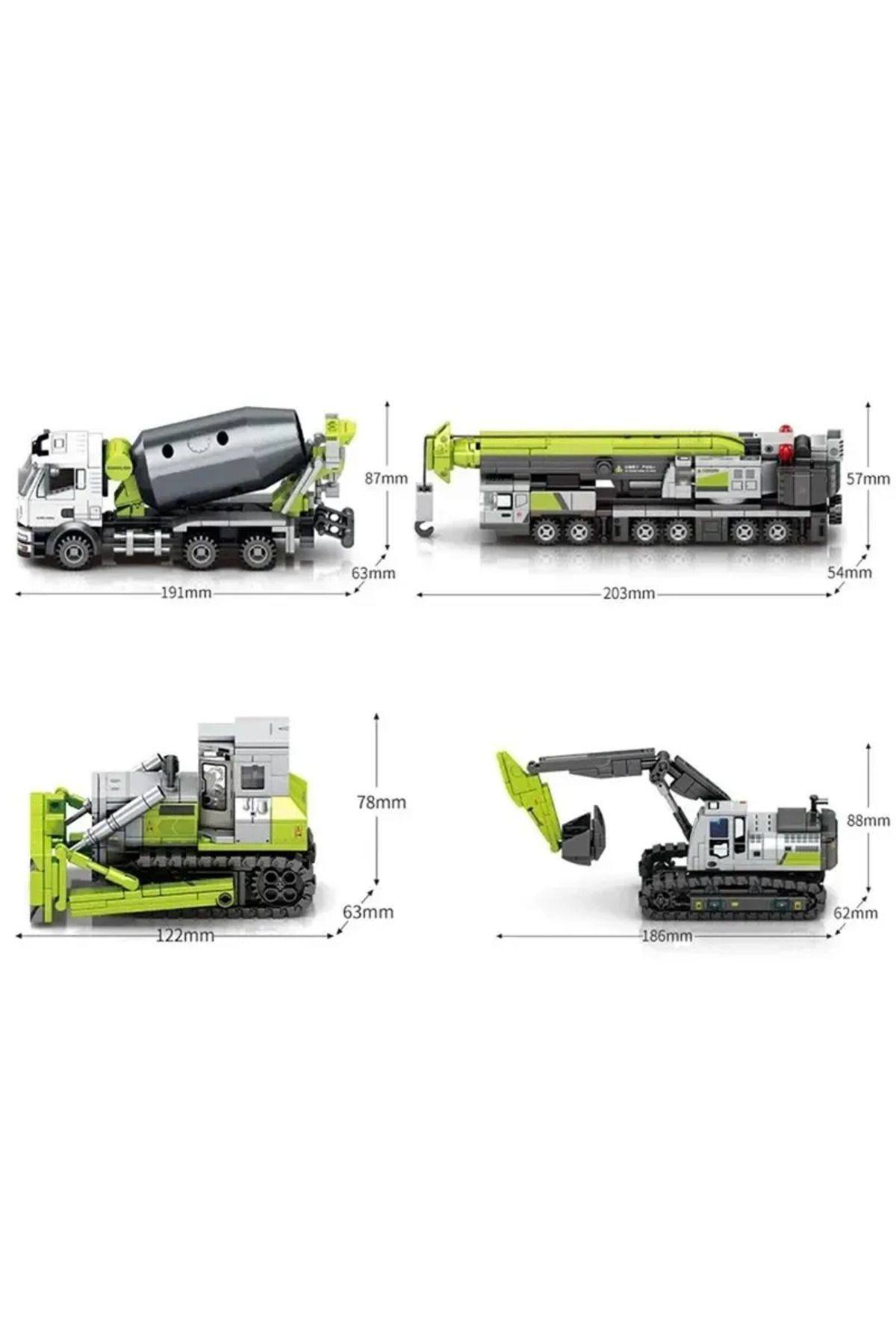 Hot Toys-City Engineering Trucks Building Blocks Crane Bulldozer Excavator Childrens Car Construction MOC ... 7