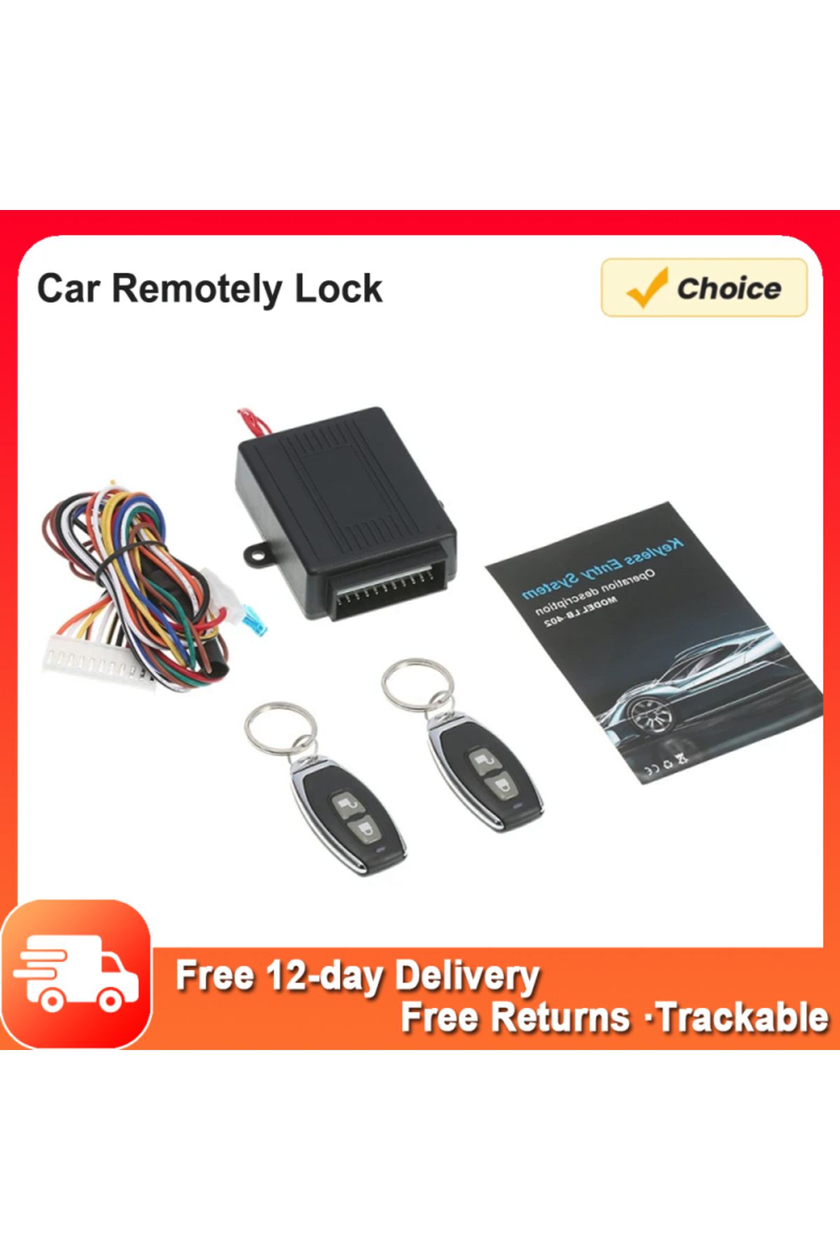 Choice-Universal Car Door Lock Keyless Entry System with Remote Central Control Box Kit Car Remote Start... 2
