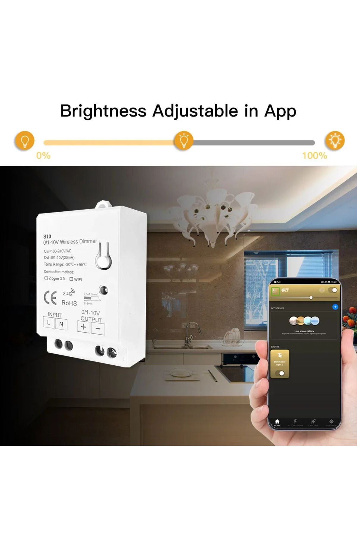 Choice-0-10v Dimmer Control Zigbee 3.0 0-10v 1-10v Dimmer Controller Led Light Strip Driver Wireless Contro 5