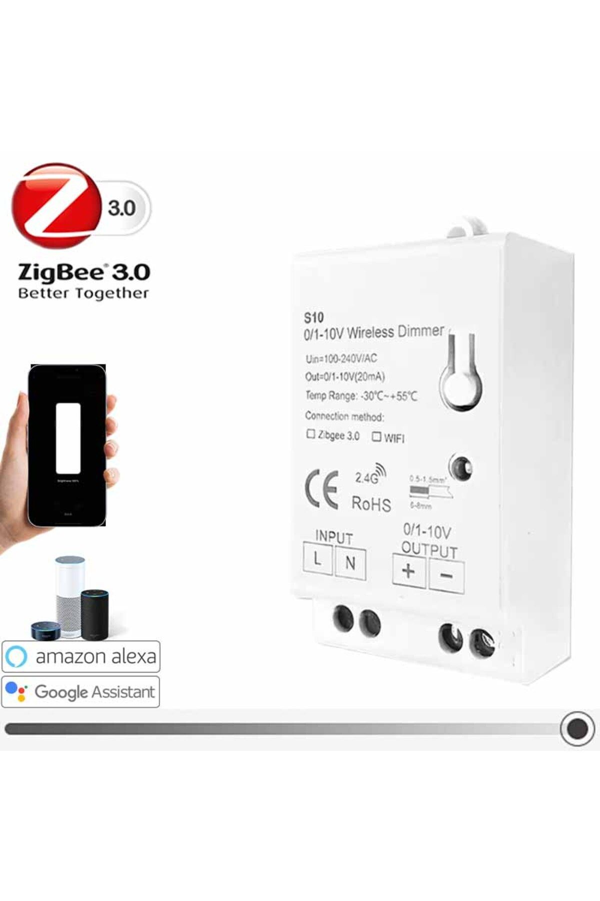 Choice-0-10v Dimmer Control Zigbee 3.0 0-10v 1-10v Dimmer Controller Led Light Strip Driver Wireless Contro 8