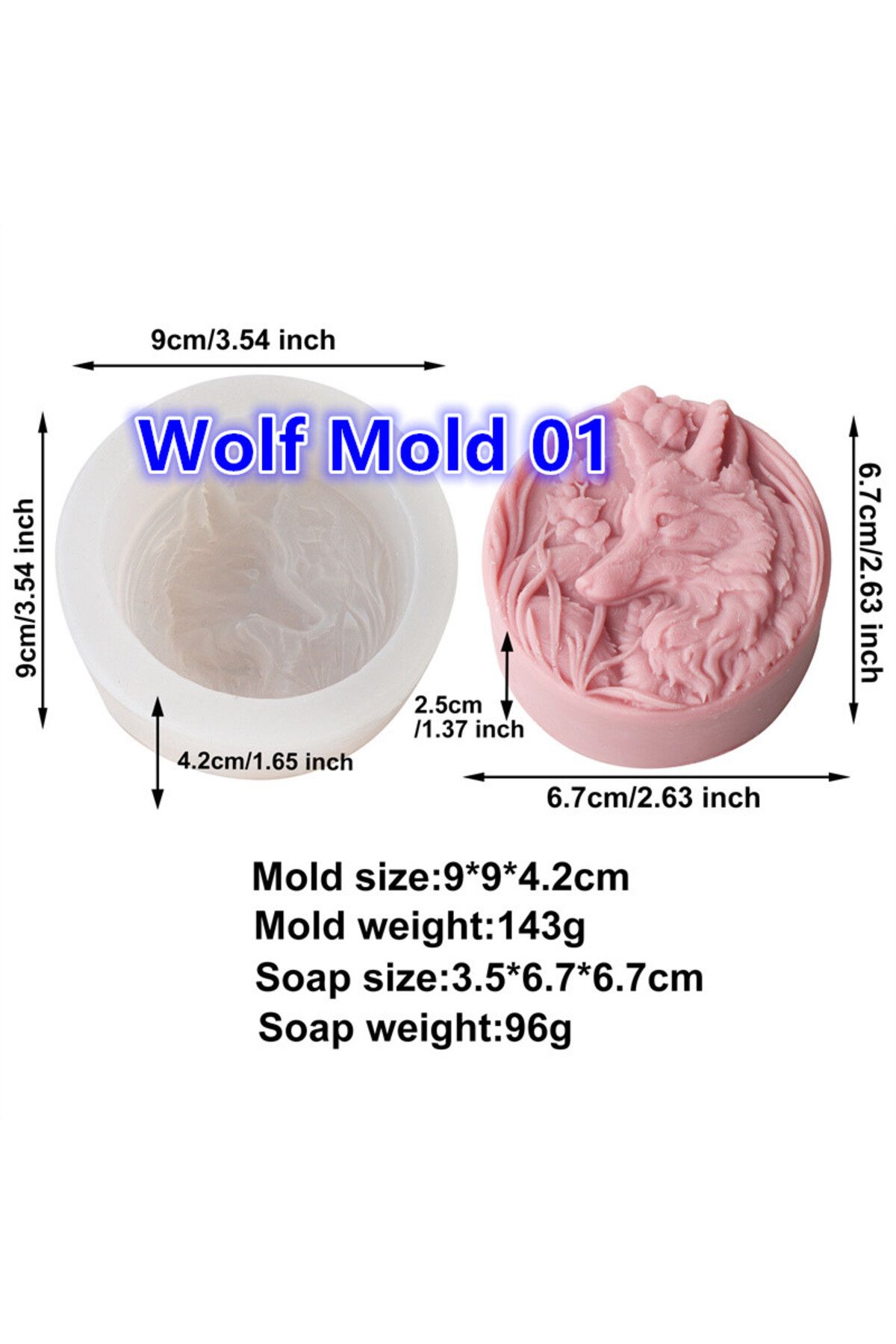 Choice-3D Relief Tiger Wolf Head Modeling Soap Mold Animal Silicone Mold DIY Fragrance Soap Handmade Gyp... 1