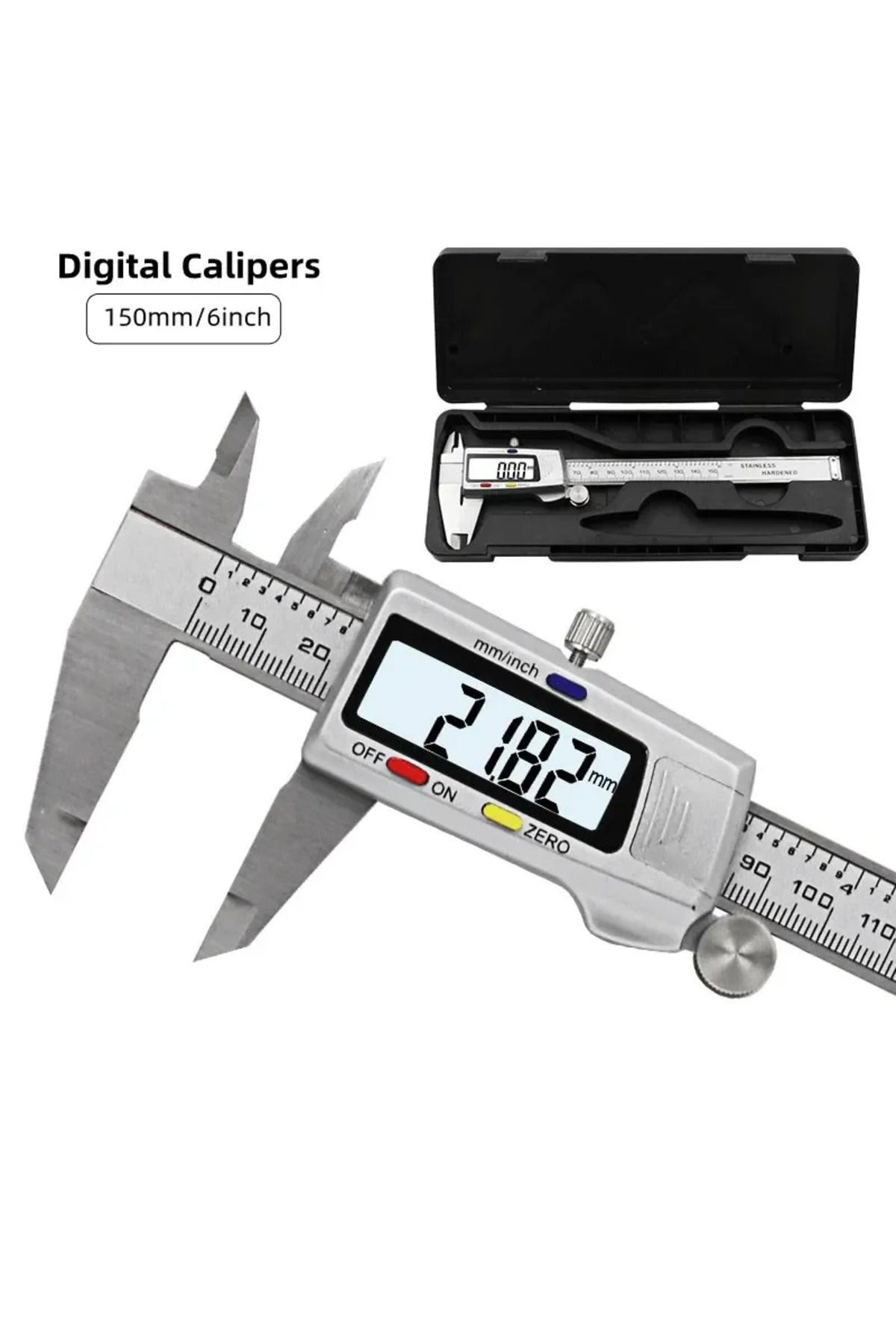 Choice-Digital Vernier Caliper 6 Inch 150mm Stainless Steel Electronic Metal Caliper Micrometer Depth Me... 7