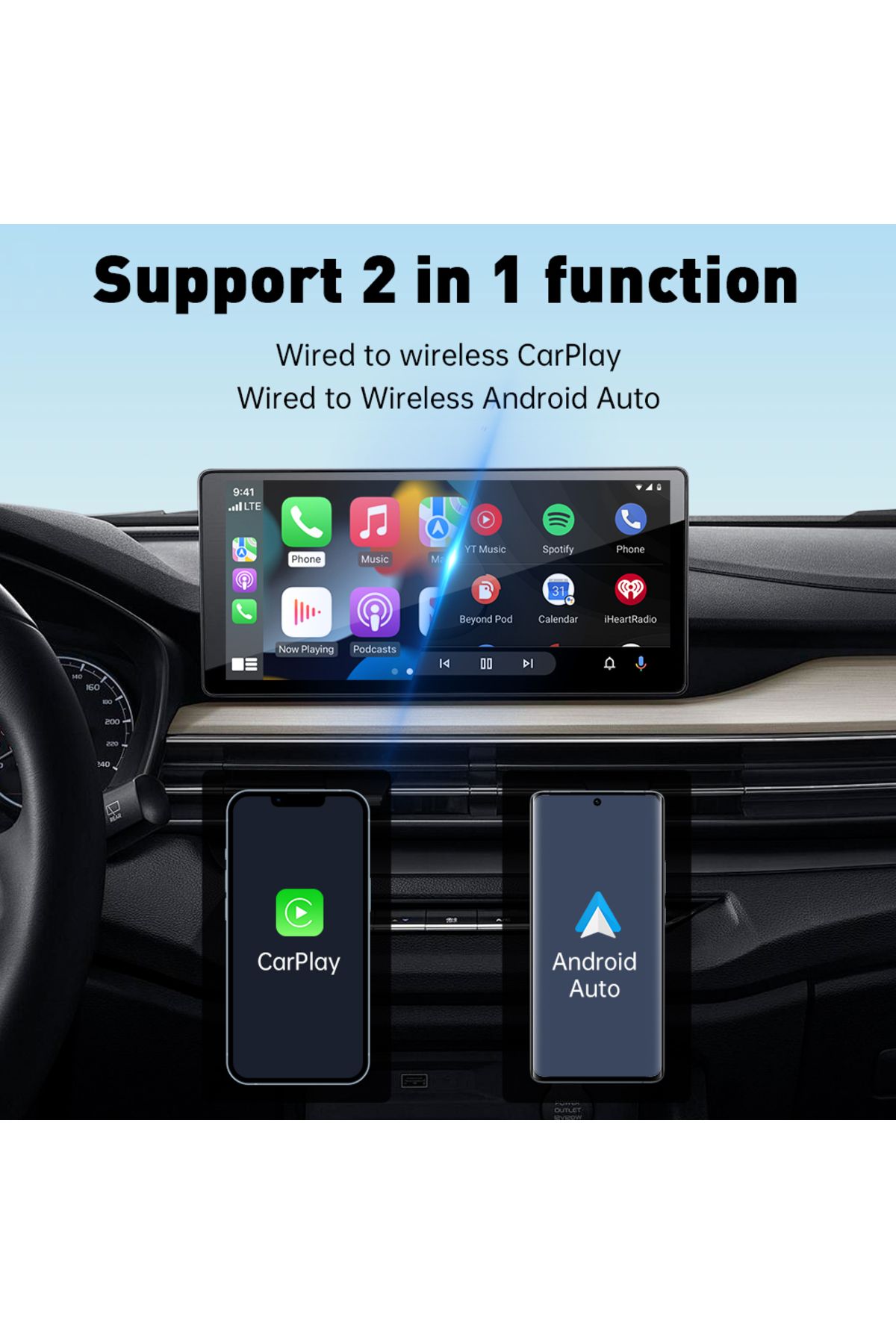 Choice-XUDA 2in1 Wireless CarPlay AI Mini Box Android Auto Box Plug&Play Automatic Connection Compatible... 3