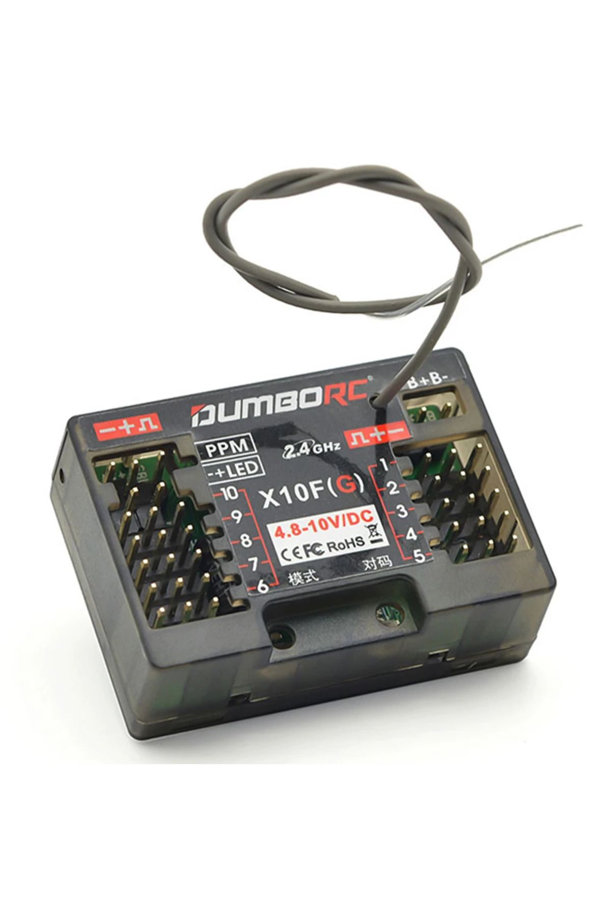 Choice-DUMBORC RC Receiver X10F X10FG 10CH 2.4G RC Gyro Receiver for X10P-350 Transmitter DDF-350 RC Rec... 6