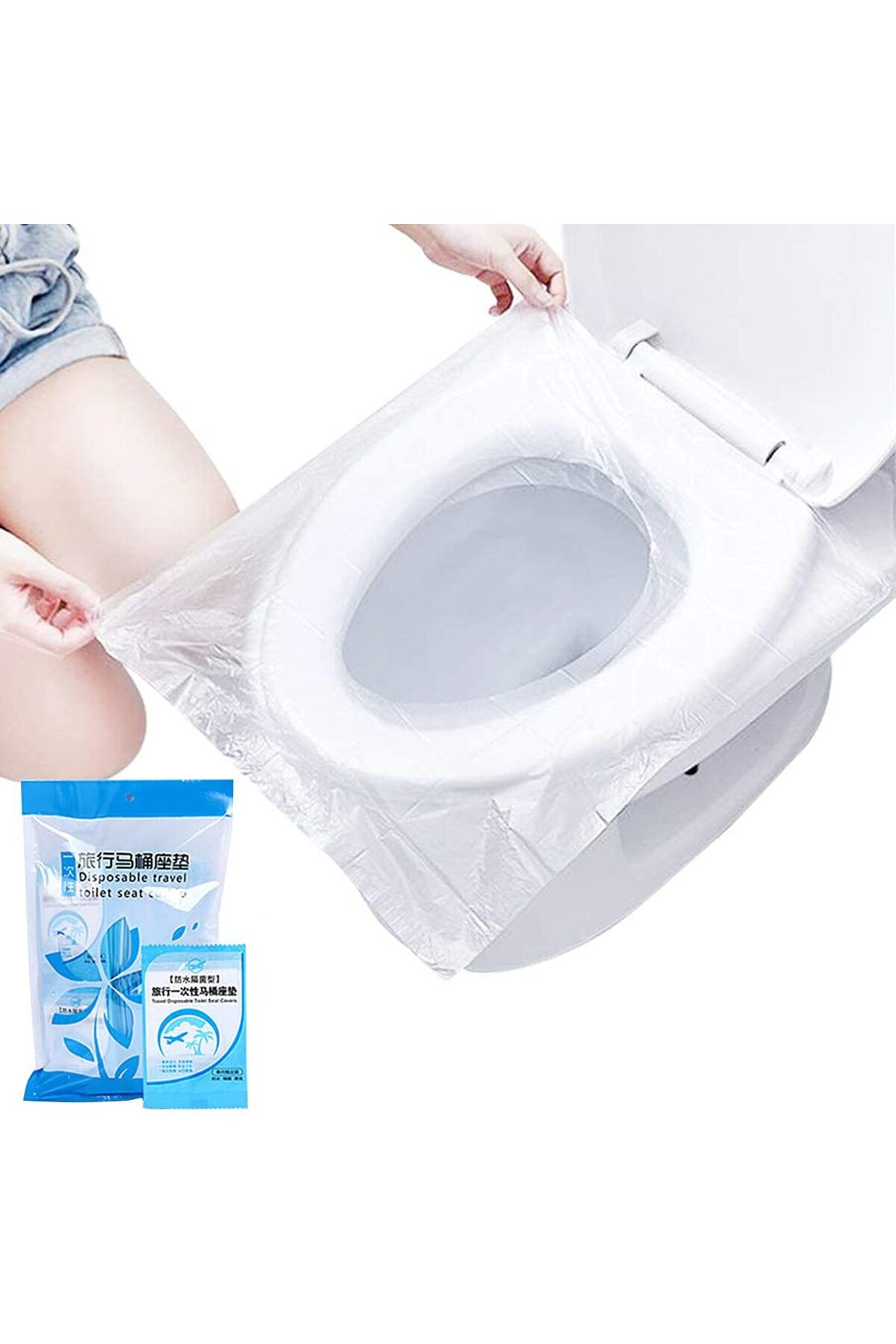 Outdoor Outlet 50 Adet Biyobozulur Klozet Kapağı Poşeti Seyahat Tipi Taşınabilir Klozet Kılıfı