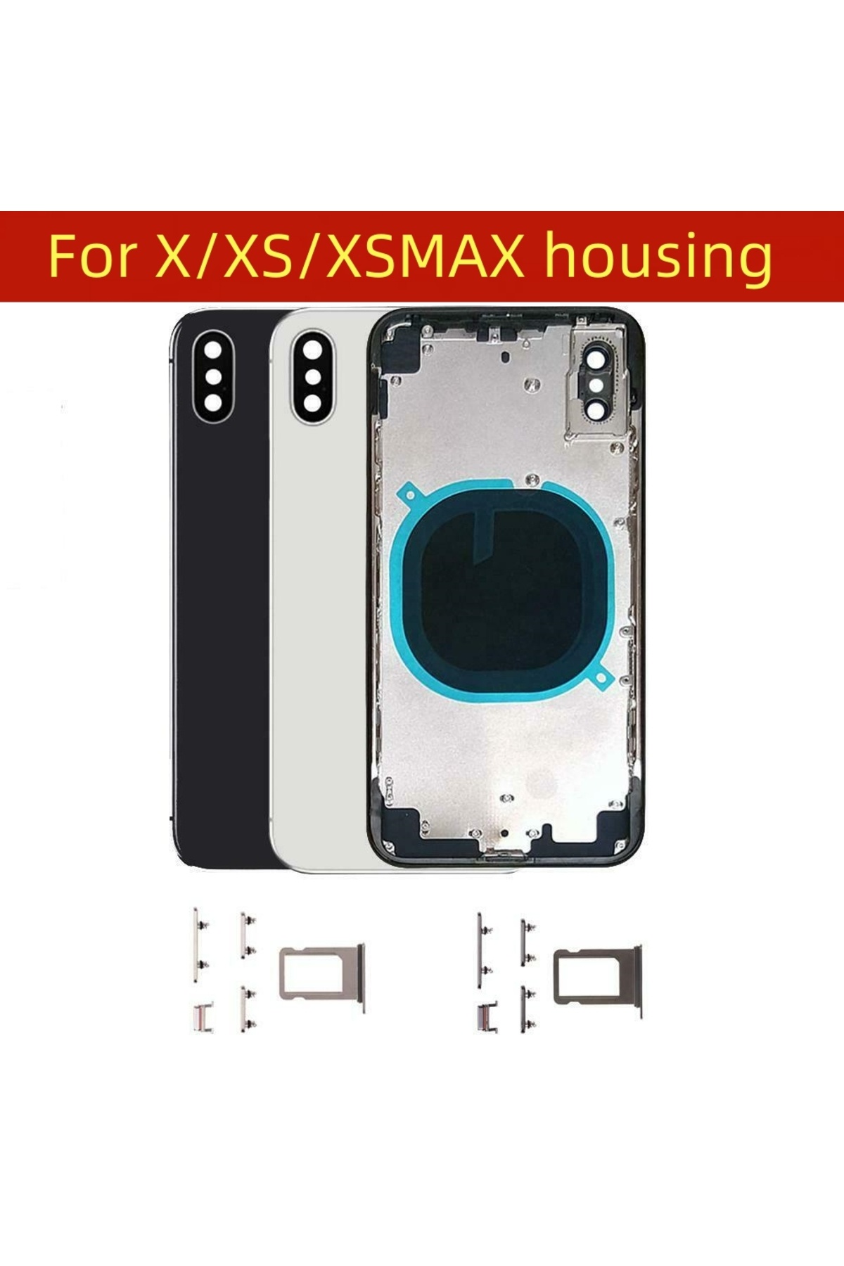 Choice-Back Housing For iPhone X Xs Max Back Battery Door Glass with Middle Chassis Frame SIM Tray Side ... 1