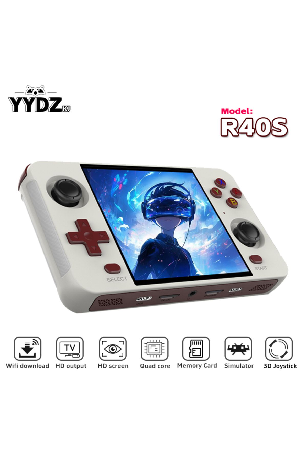 yydzkj-R40S Retro Handheld Video Game Console Linux System 720*720 4 Inch Ips Screen WIFI RK3566 ... 2