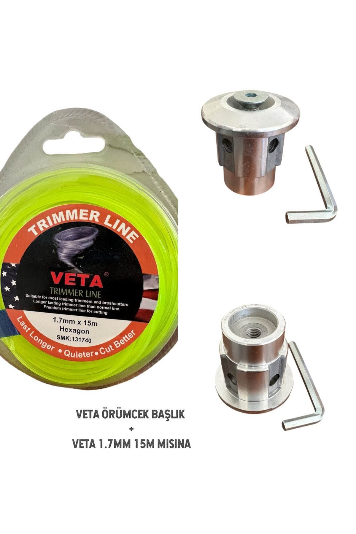 Veta ÖRÜMCEK BAŞLIK+VETA 1.7mm x 15M MİSİNA YEŞİL