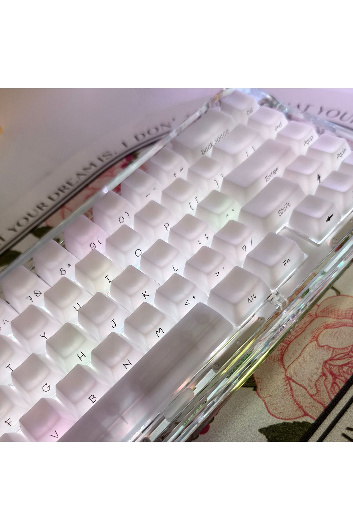Choice-Fog Kermeates Keycap Silk Screen Transparent Keycap OEM Profile 130 Keys For Cherry MX mechanical... 3