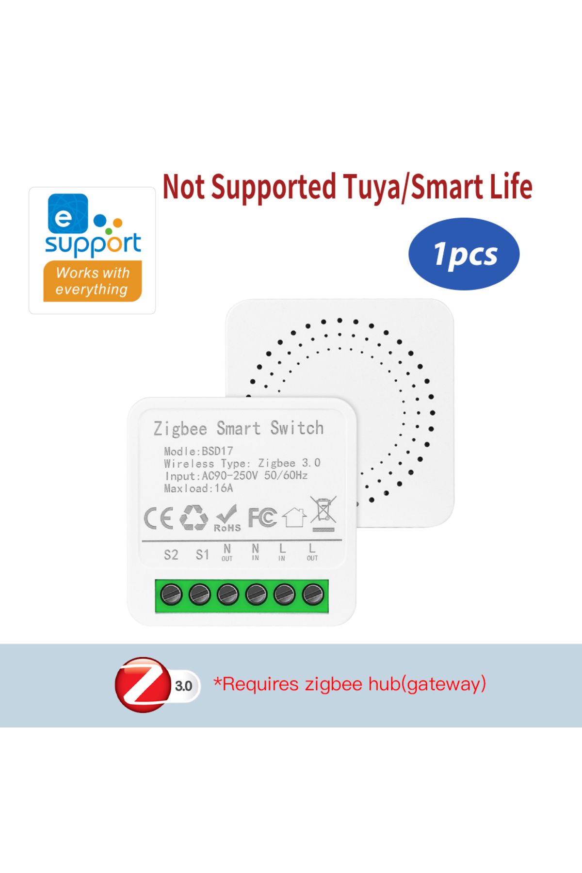 Choice-1PCS 16A ZigBee Smart Switch Module eWeLink App DIY Smart Breaker Relay for SmartThings Alice Alexa 1