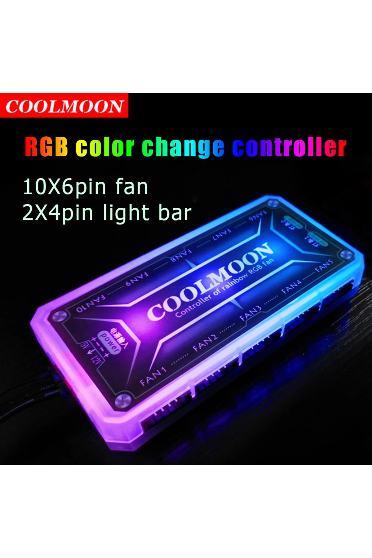 ALLOYSEED-COOLMOON ARGB Controller 12V 5A 6Pin ARGB Cooling Fan Smart Remote Control PC Computer Case Cooli... 3