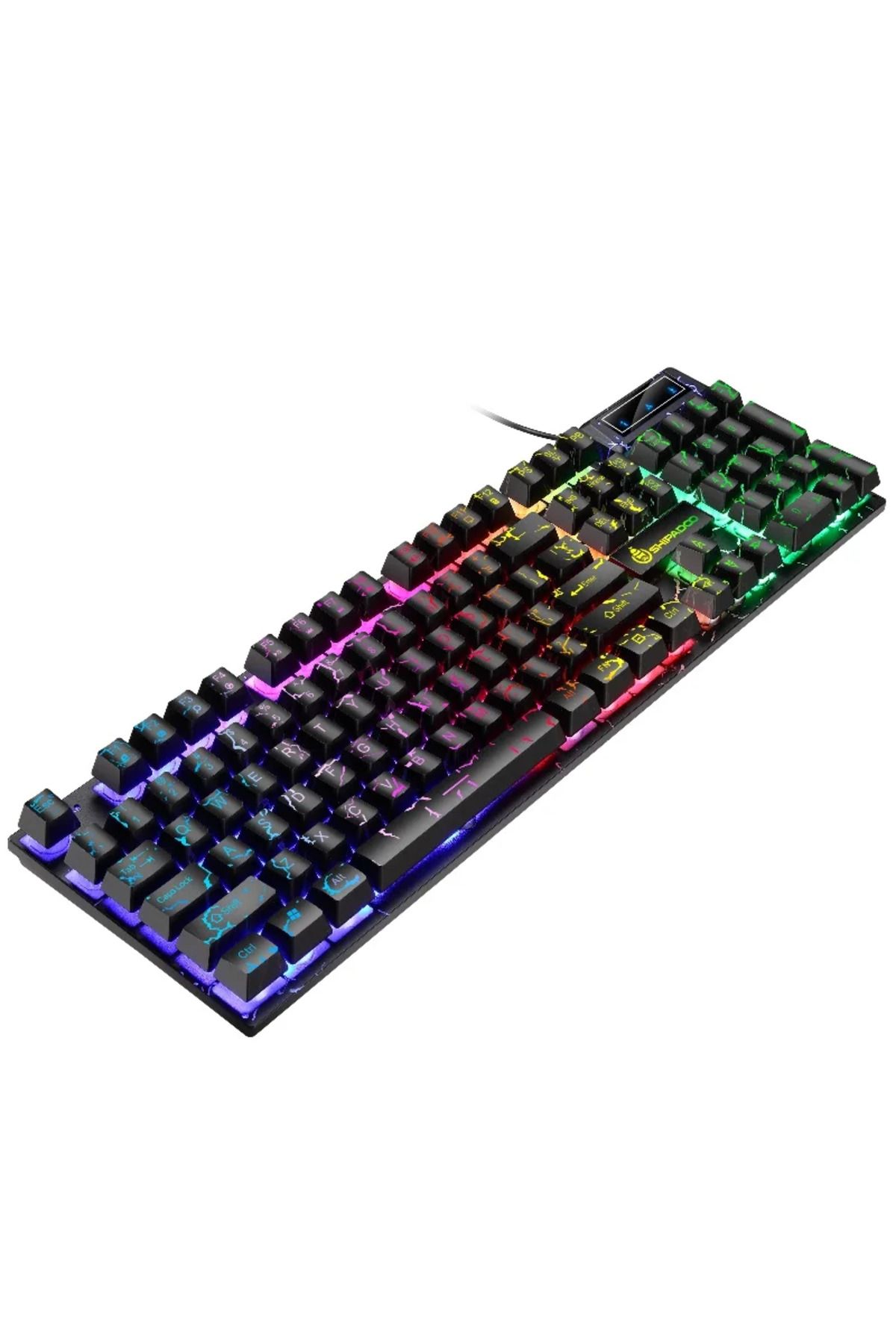 Choice-Shipadoo Cracked Luminous Computer Keyboard Mouse Set USB Wired Gaming and Office Suitable for  W... 6