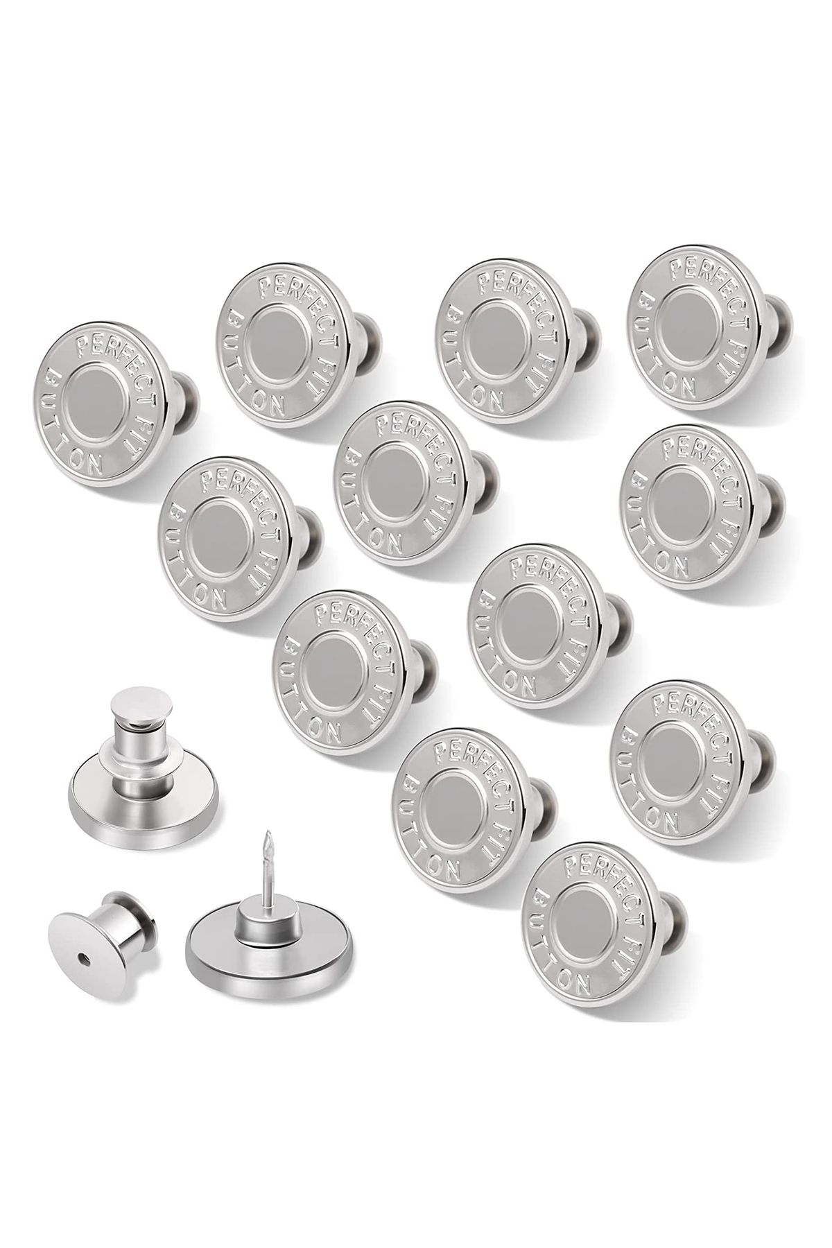 Choice-12 Sets Jean Buttons Pins No Sew for Loose Jeans Pants Tightener Adjustable Buttons Replacement f... 2