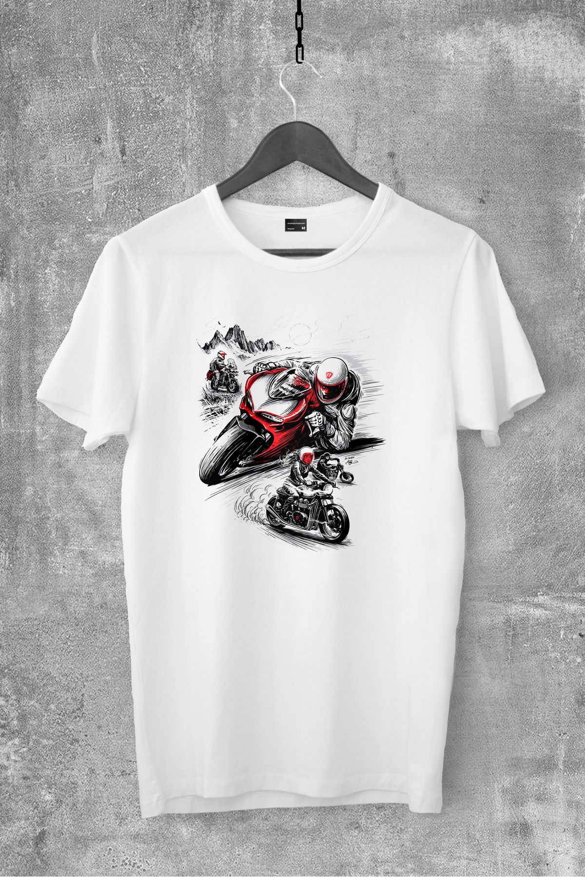 Pisa Art Motosiklet Custom Design Tişört -