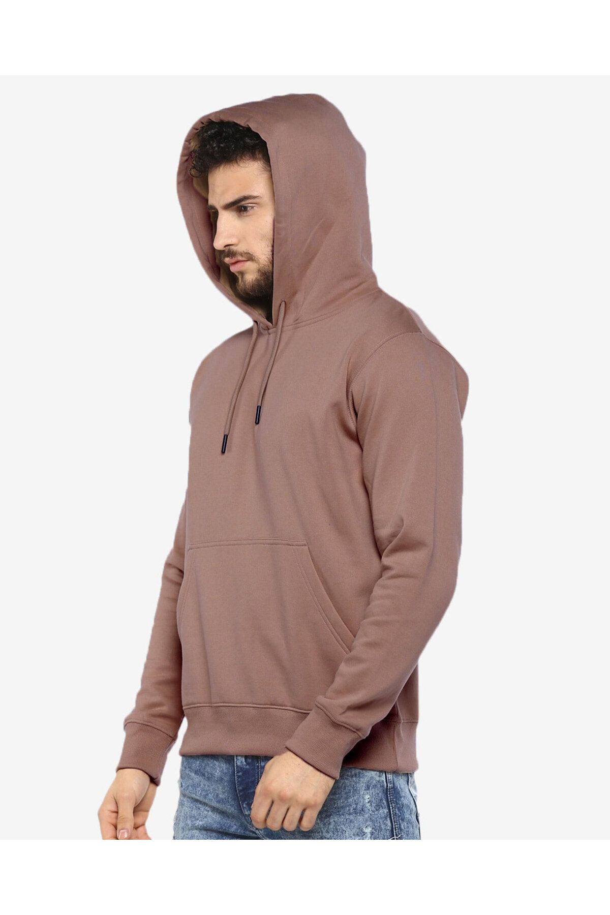 OXVİN-Fleece Hooded Puff Sweatshirt - Kangaroo Pocket, 3 Thread - Original Mold 4