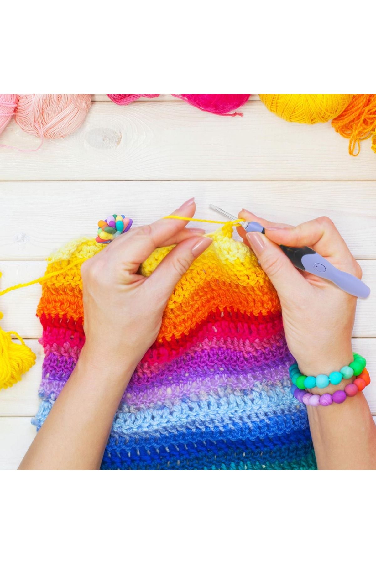 Choice-9 in 1 USB Light Up Crochet Hooks Sets Handmade DIY Knitting Needles Kits with LED Lights Weaving... 6
