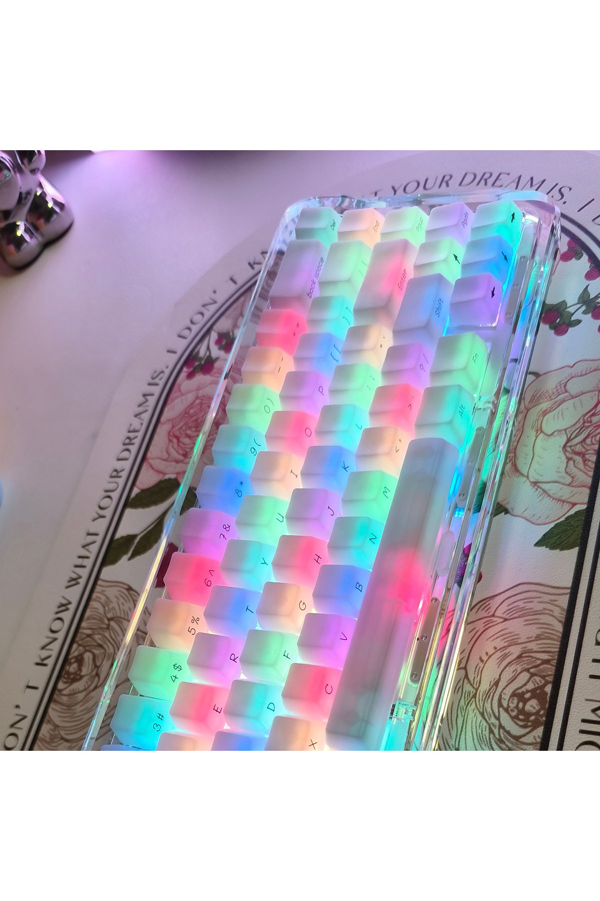 Choice-Fog Kermeates Keycap Silk Screen Transparent Keycap OEM Profile 130 Keys For Cherry MX mechanical... 2