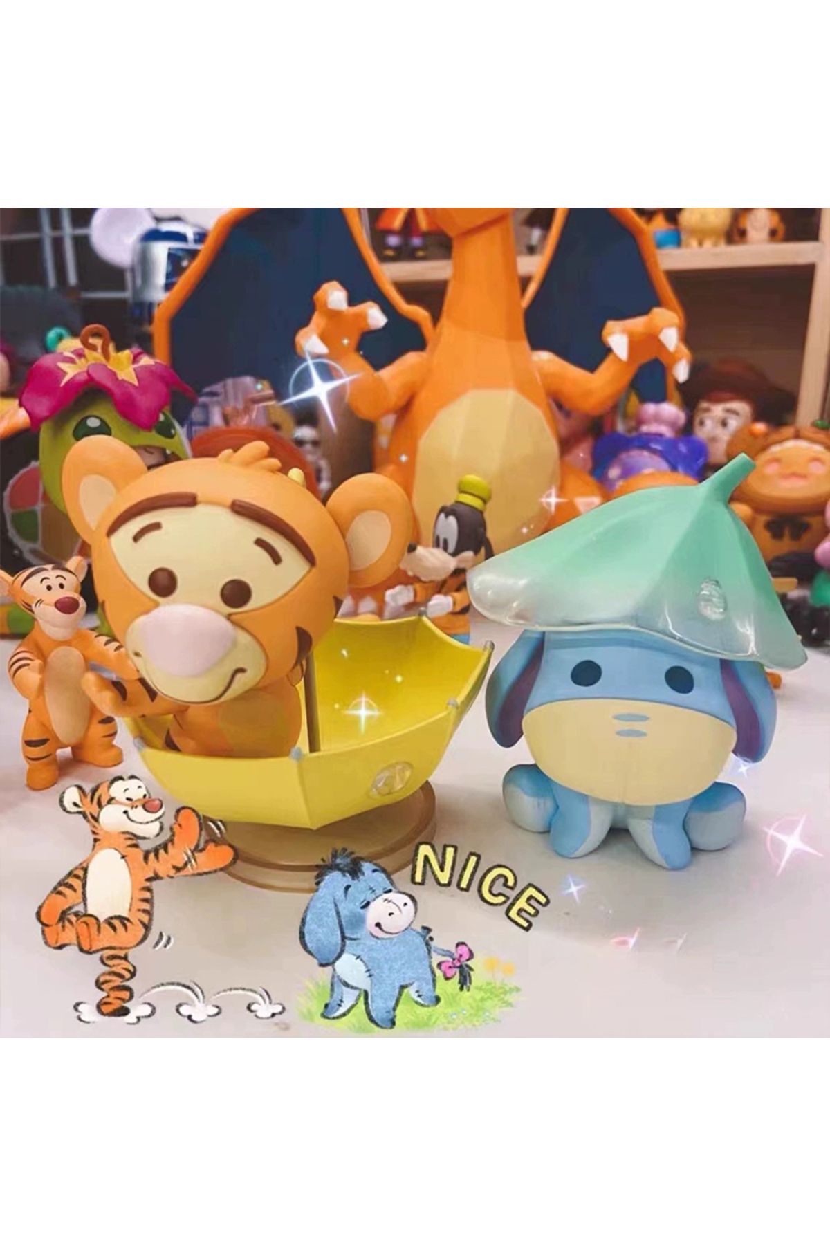 Miniso-MINISO Blind Box Winnie the Pooh series rainy season theme model doll kawaii animation surroundin... 3