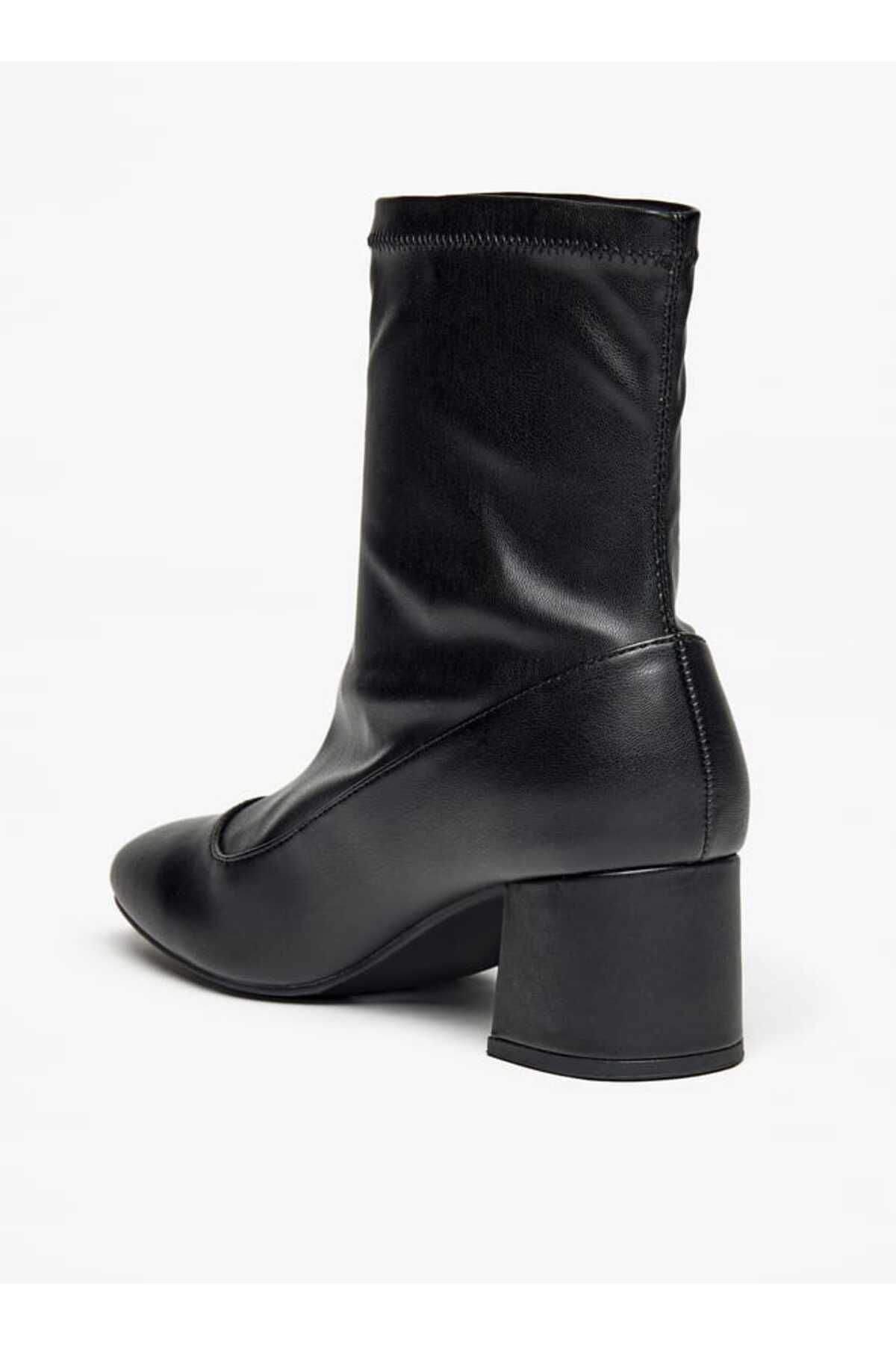 Flora Bella by Shoexpress-Flora Bella Solid Slip-On Ankle Boots with Block Heels 2