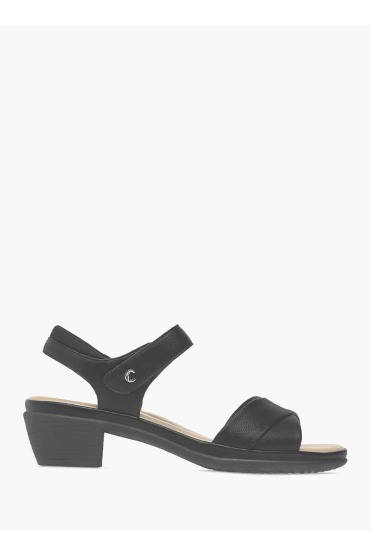 Le Confort-Solid Block Heel Sandals with Hook and Loop Closure 3