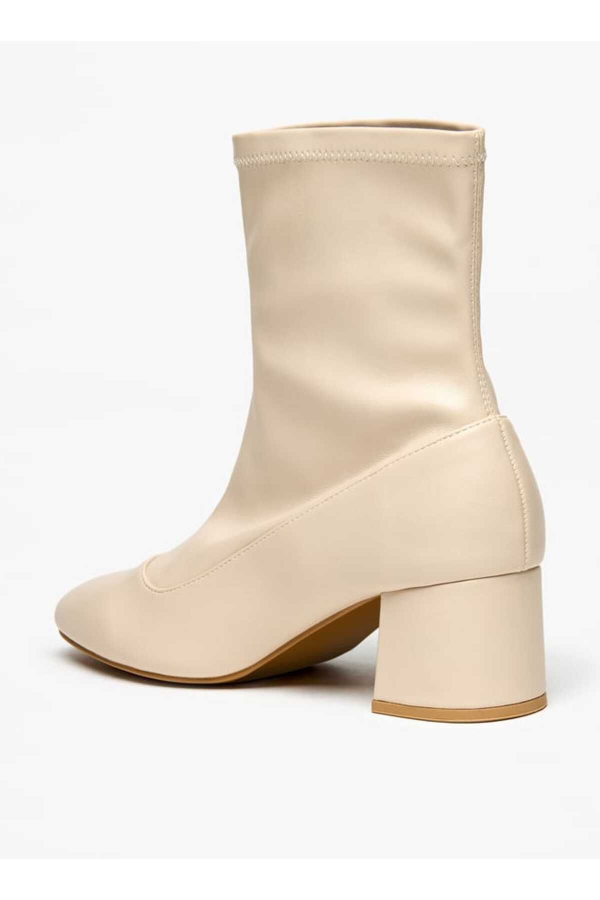 Flora Bella by Shoexpress-Flora Bella Solid Slip-On Ankle Boots with Block Heels 2