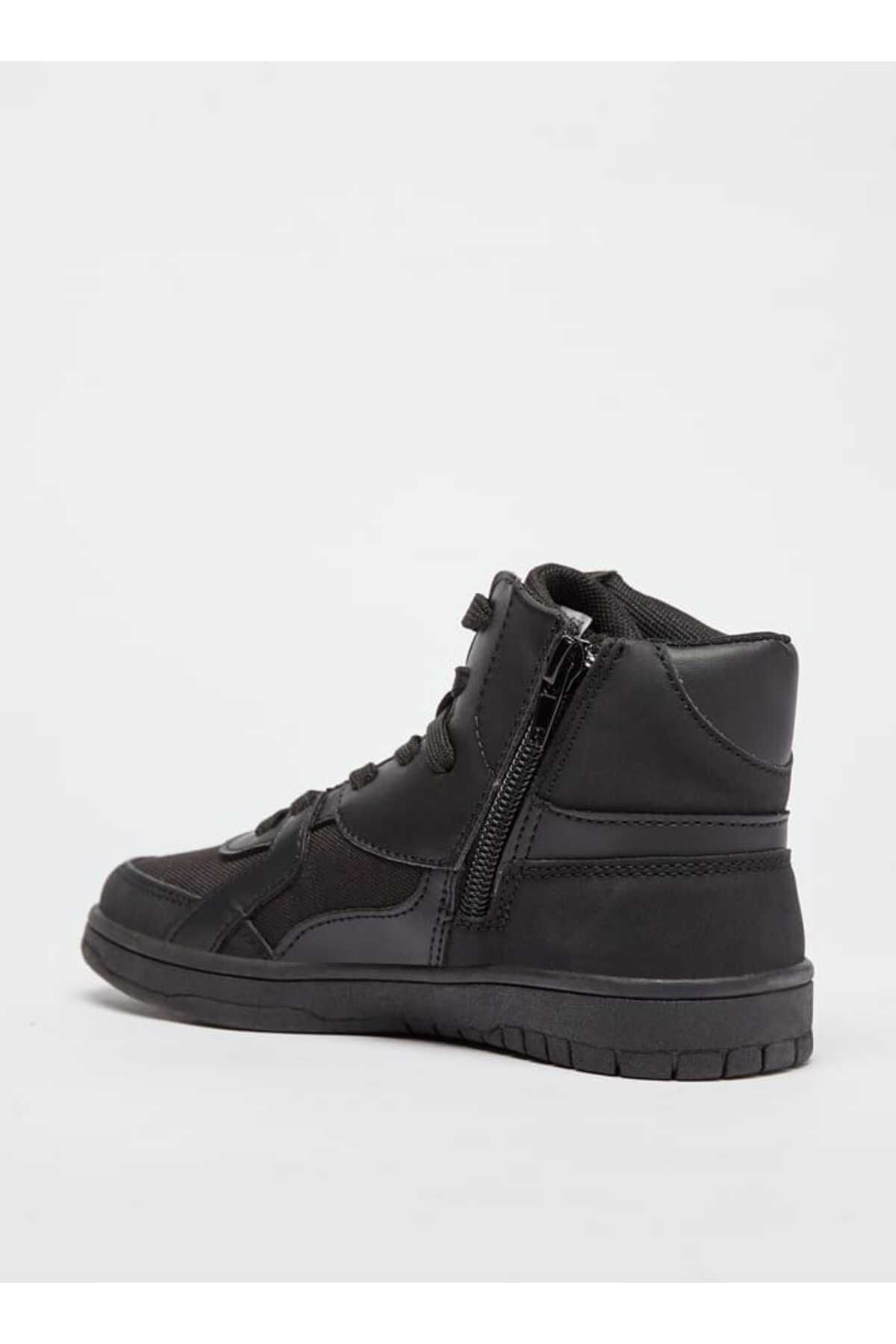 Duchini-Mister Duchini Panelled High Top Sneakers with Zip Closure 2