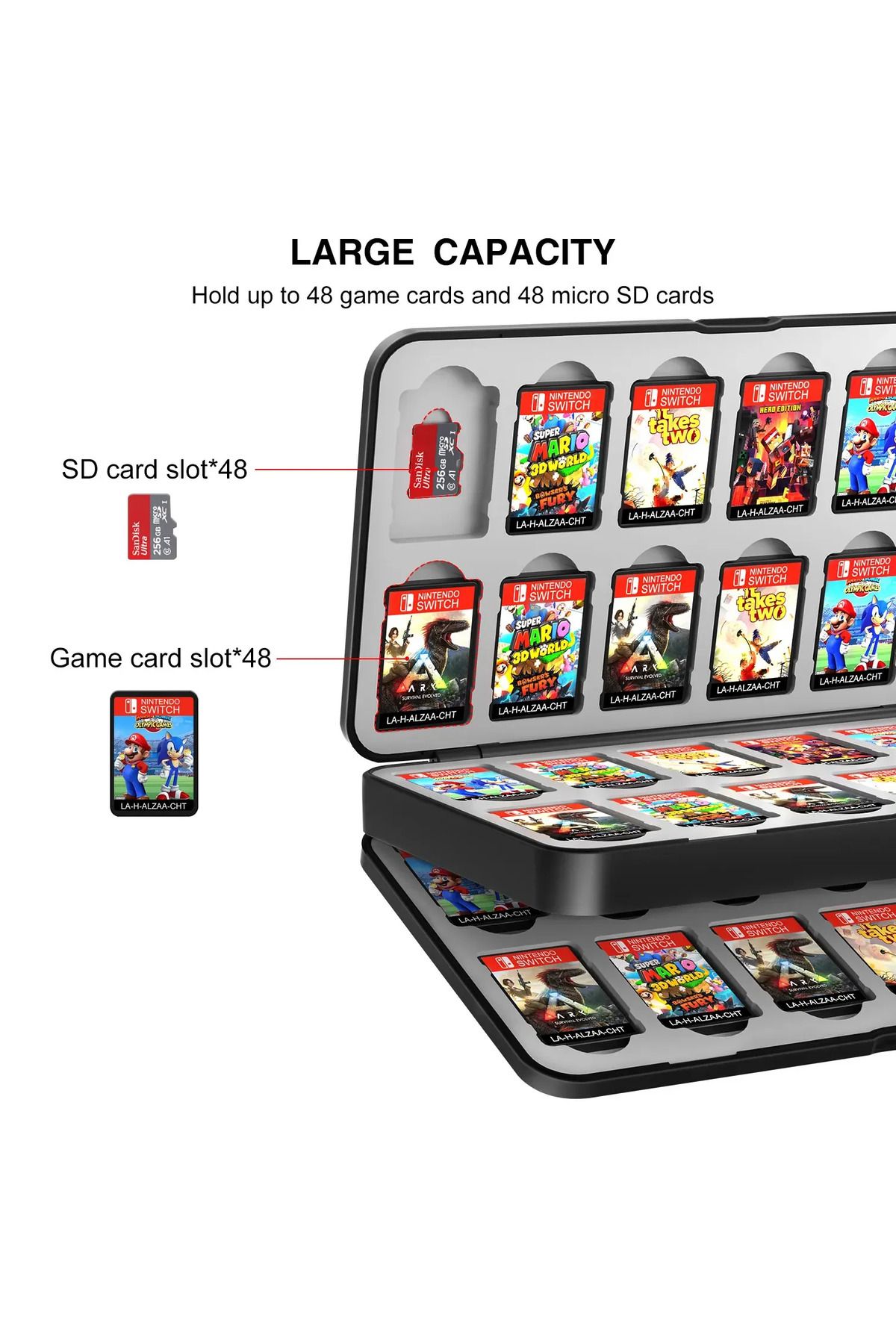 Choice-28-48 In 1 Switch Game Card Storage Case Magnetic Switch Game Card Box Game Accessories with Soft... 2