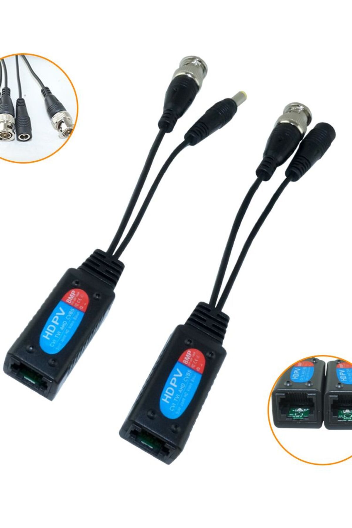 Choice-10 أزواج من موصلات Balun فيديو عالية الدقة بدقة 8 ميجابكسل، تحويل BNC إلى RJ45، دعم إيثرنت ثنائي ملتوي لـ AHD 8