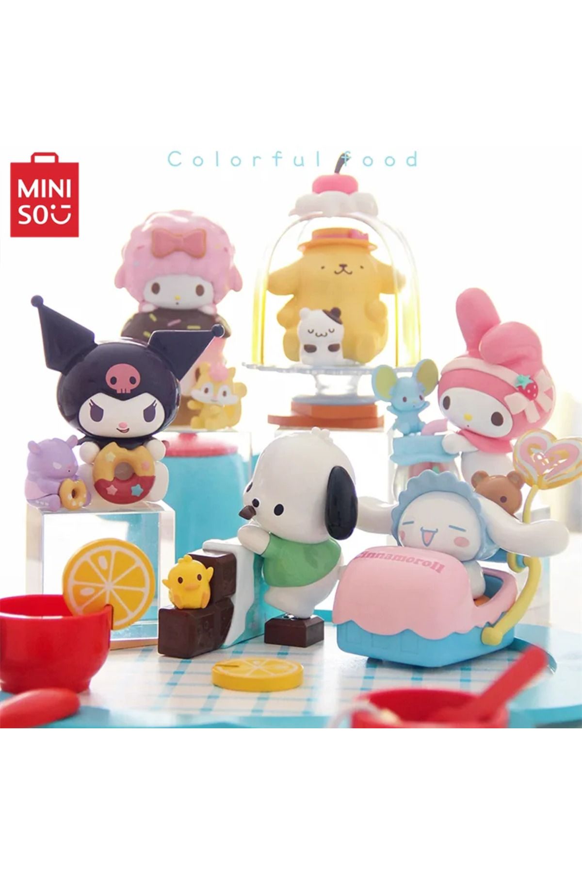 Miniso-MINISO Sanrio Characters Colorful Food Series Blind Box Kawaii Collection Model Animation Ornamen... 4