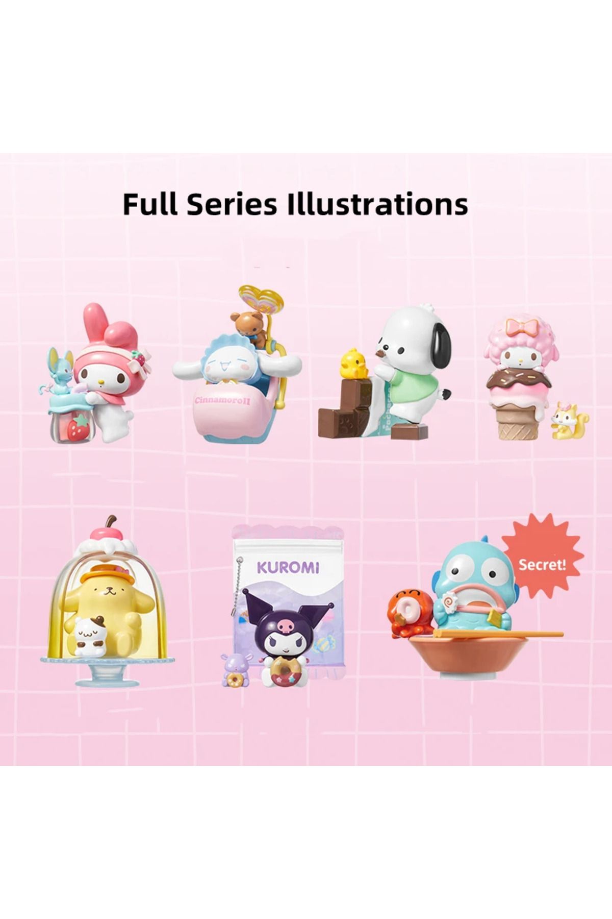 Miniso-MINISO Sanrio Characters Colorful Food Series Blind Box Kawaii Collection Model Animation Ornamen... 7