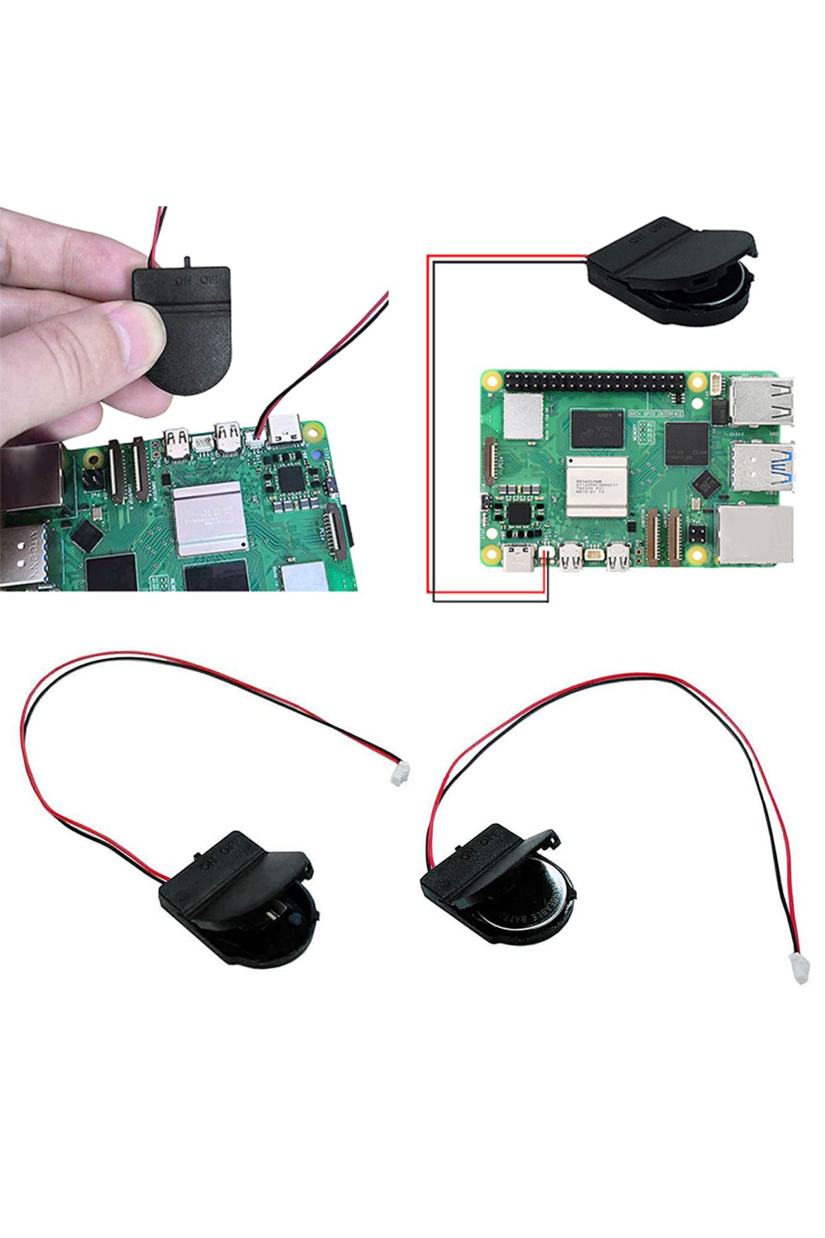 ALLOYSEED-For Raspberry Pi 5 RTC Battery Box Real Time Clock Holder with Battery/without Battery RTC Clock ... 3