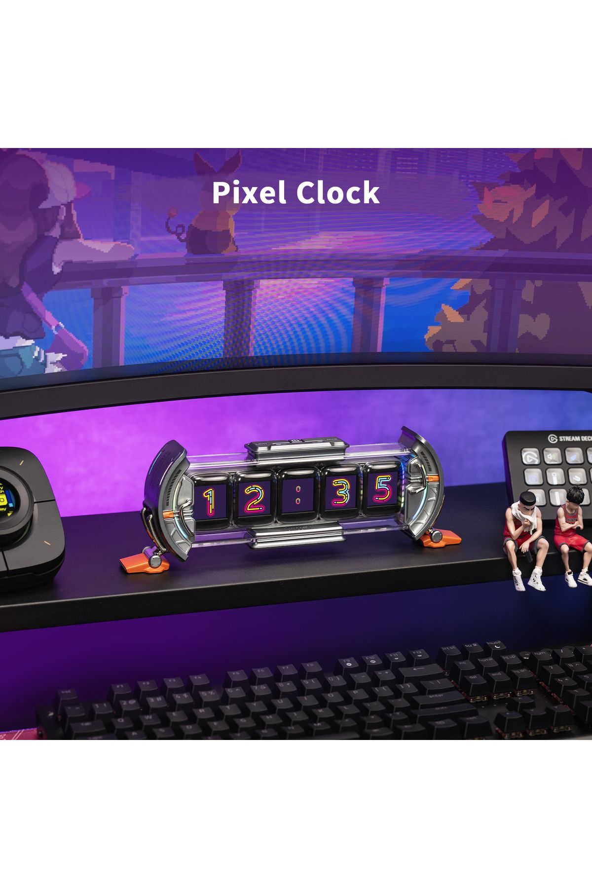 Choice-Divoom Times Gate Cyberpunk Gaming Setup Digital Pixel Art Clock with Smart APP Control, WiFi Con... 5