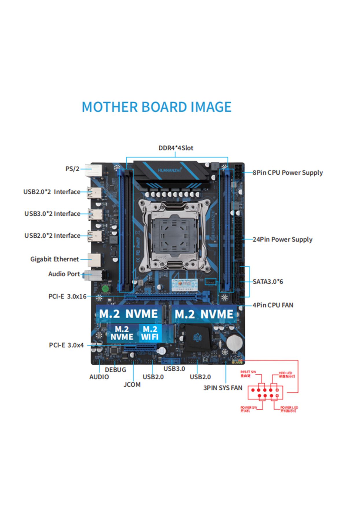 HUANANZHI-X99 Motherboard QD4 Xeon LGA2011-3 E5 ALL Serise DDR4 RECC NON-ECC Memory NVME M.2 USB3... 2