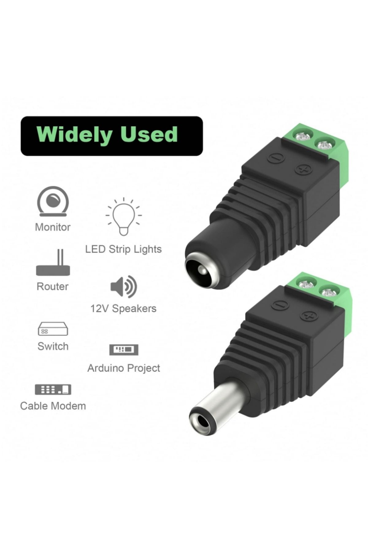 AOKIN-5 pairs 12V DC Power Connector 5.5mm x 2.1mm DC Power Plug Male and Female DC Connectors for LED ... 7