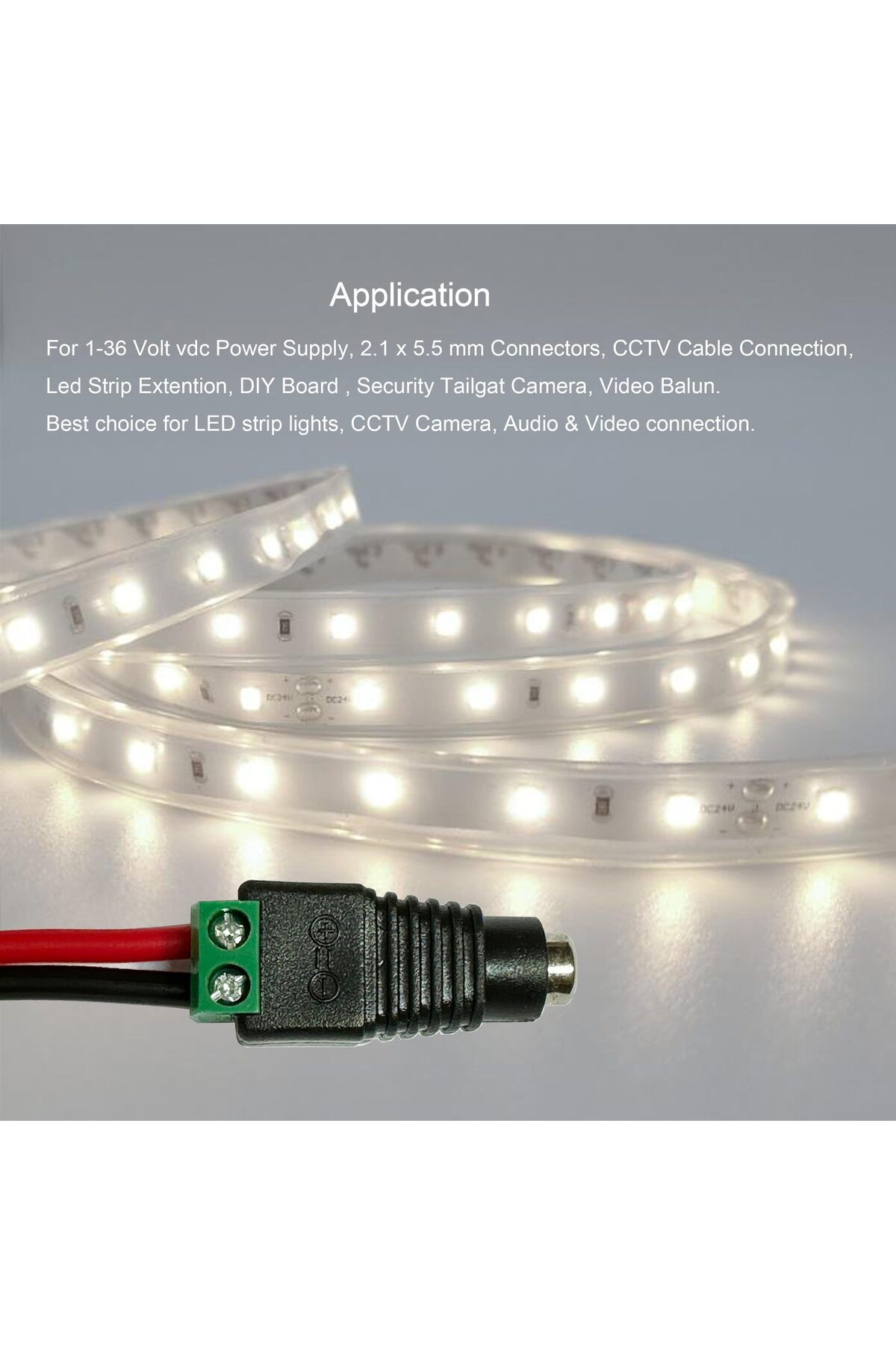 AOKIN-5 pairs 12V DC Power Connector 5.5mm x 2.1mm DC Power Plug Male and Female DC Connectors for LED ... 4