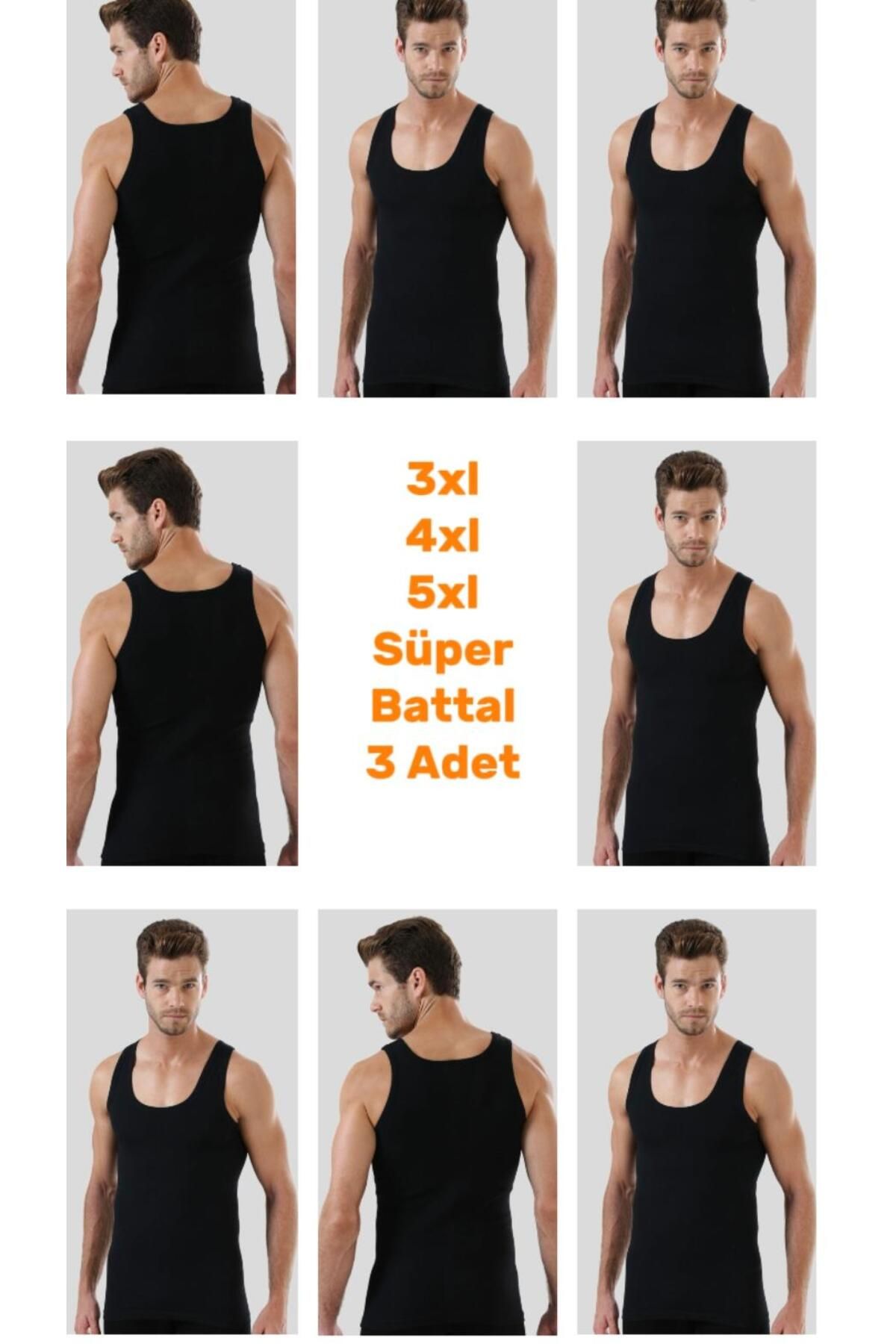 Valeria Fratta-Large Size Oversize Men's Economic Package Sports Tank 100% Cotton Flexible 3 Pieces 1