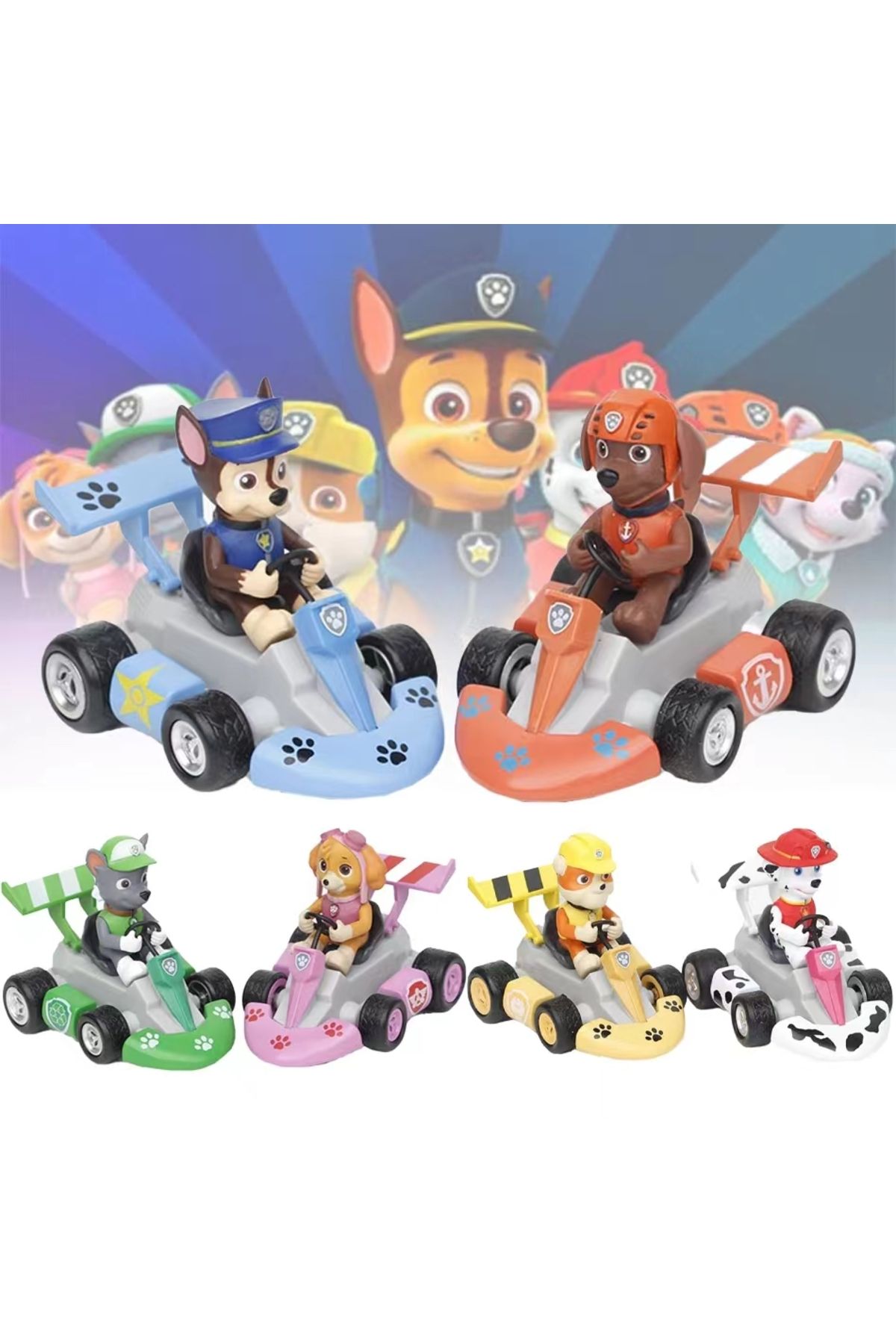 Choice-Anime Paw Patrol Pull Back Car Marshall Rubble Chase Rocky Zuma Skye Dog Action Figure Toys Anime... 2