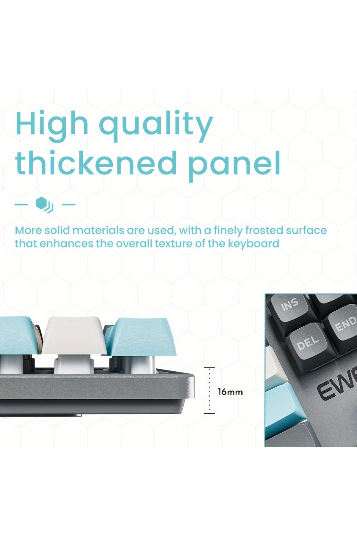 Choice-EWEADN V5 Gaming Keyboard 104 Keys USB Wired Backlit All Metal Panel Silent Mechanical feel Keybo... 5