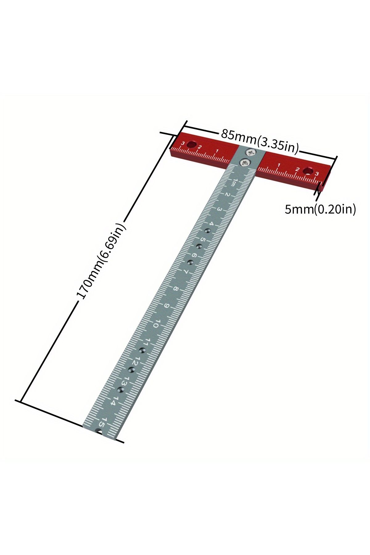 FNICEL-T Square Positioning Ruler, 170mm Aluminum T-Ruler, Laser Printed, Drafting Architect Ruler, Set ... 3
