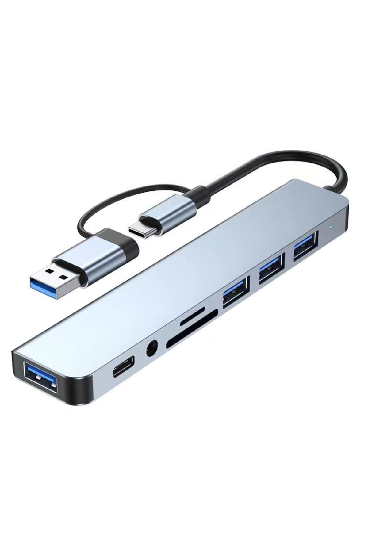 Choice-موزع USB 8 منافذ 8 في 2 مع قارئ بطاقات مقسم، منفذ USB C، قارئ بطاقات مقسم USB 3.0 SD/TF، Docki 1