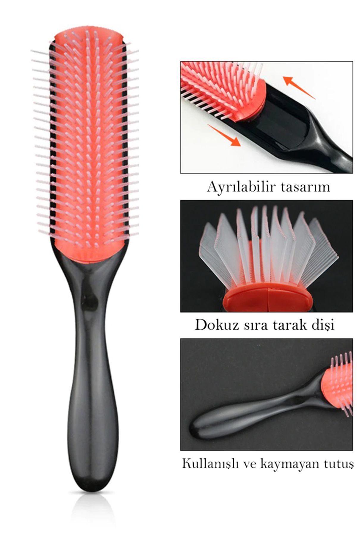 SONREYON-Styling Brush 9 Row Styling Brush Curly Girl Curly Method Brush 4