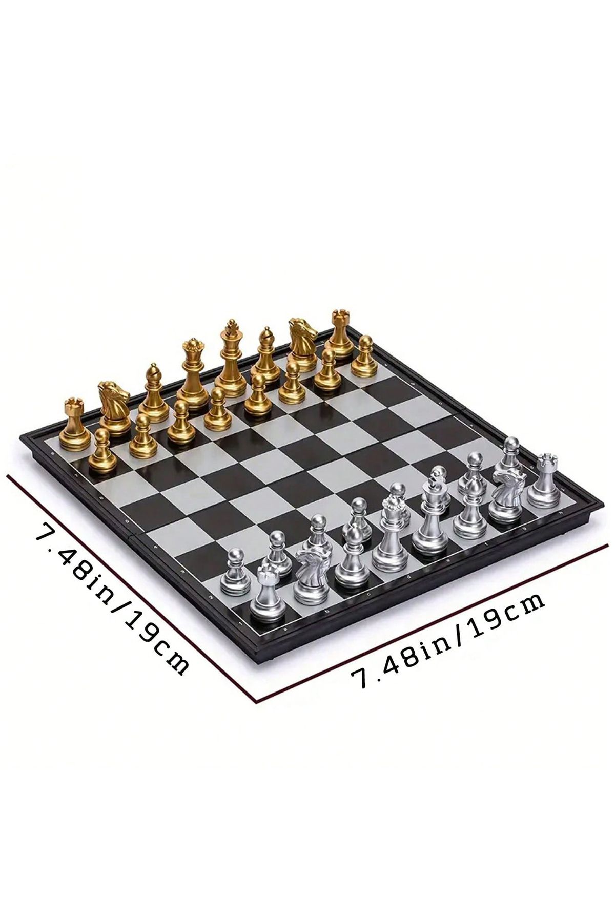 Choice-7.5 Inch Magnetic Chess Set, Perfect For Training, Luxury Gold & Silver Set, Folding Board, Portable 1