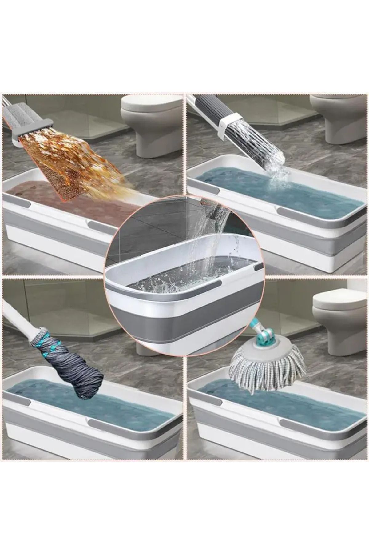 Choice-Portable Folding Mop Bucket Household Rectangular Flat Mop Bucket Durable Large Capacity Dry Wet ... 6