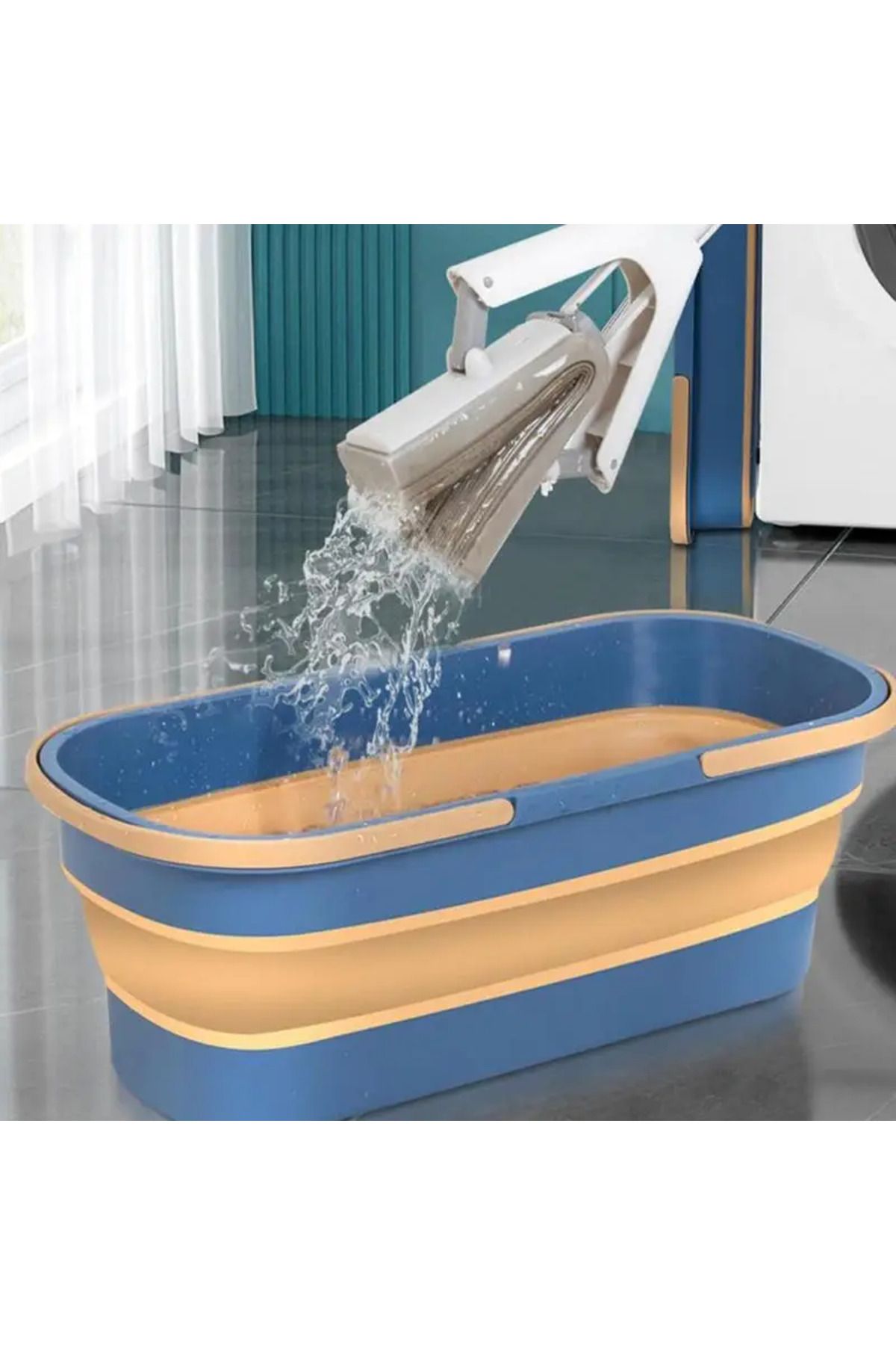 Choice-Portable Folding Mop Bucket Household Rectangular Flat Mop Bucket Durable Large Capacity Dry Wet ... 8