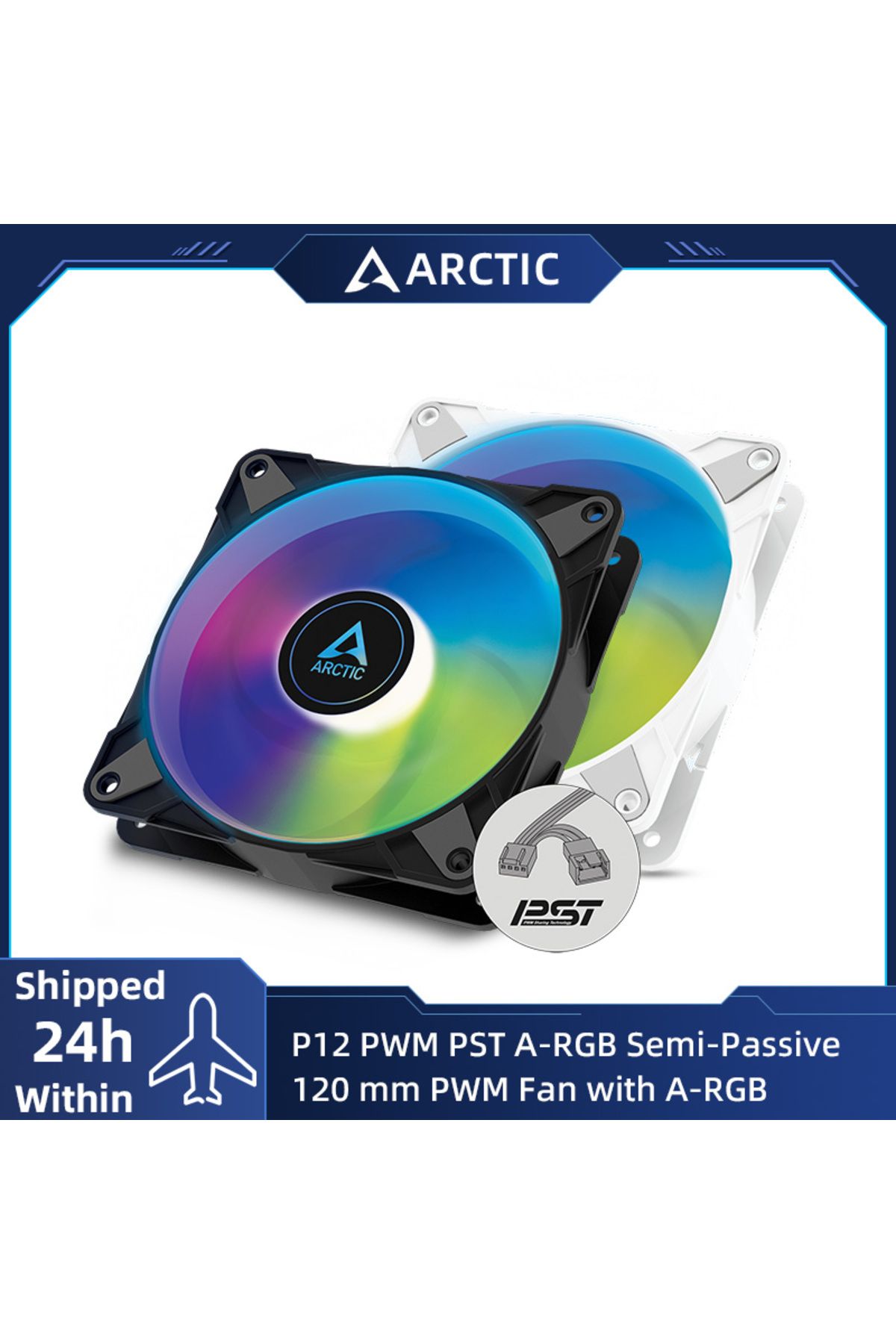 Choice-ARCTIC P12 PWM PST A-RGB 120mm PWM Case Fan Optimized for Static Pressure, Semi-Passive: 200–2000... 2