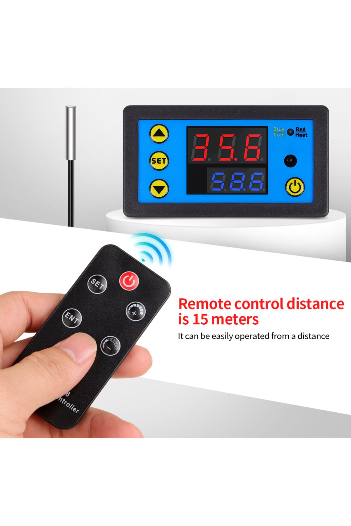 JUANJUAN-ZFX-W1608 Temperature Controller DC12V Digital Thermostat  Remote Control Microcomputer Freezer T... 3