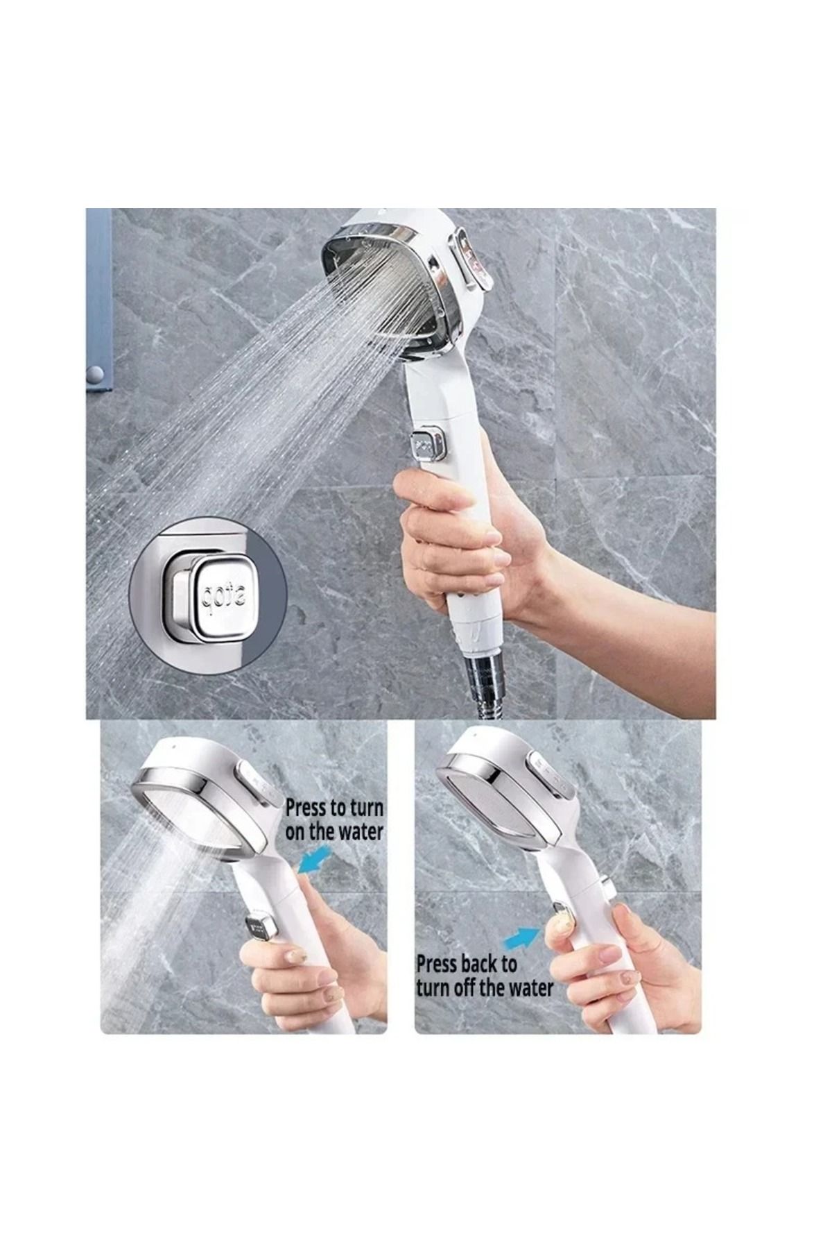 Xiaomi-Xiaomi High Pressure Shower Head Water Saving 3-Modes Shower Heads Adjustable Water Massage Spray... 6