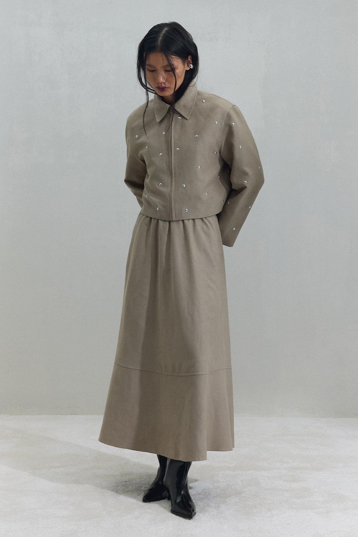 Suud Collection-Велурено яке от норка Gabriel с шипове 7